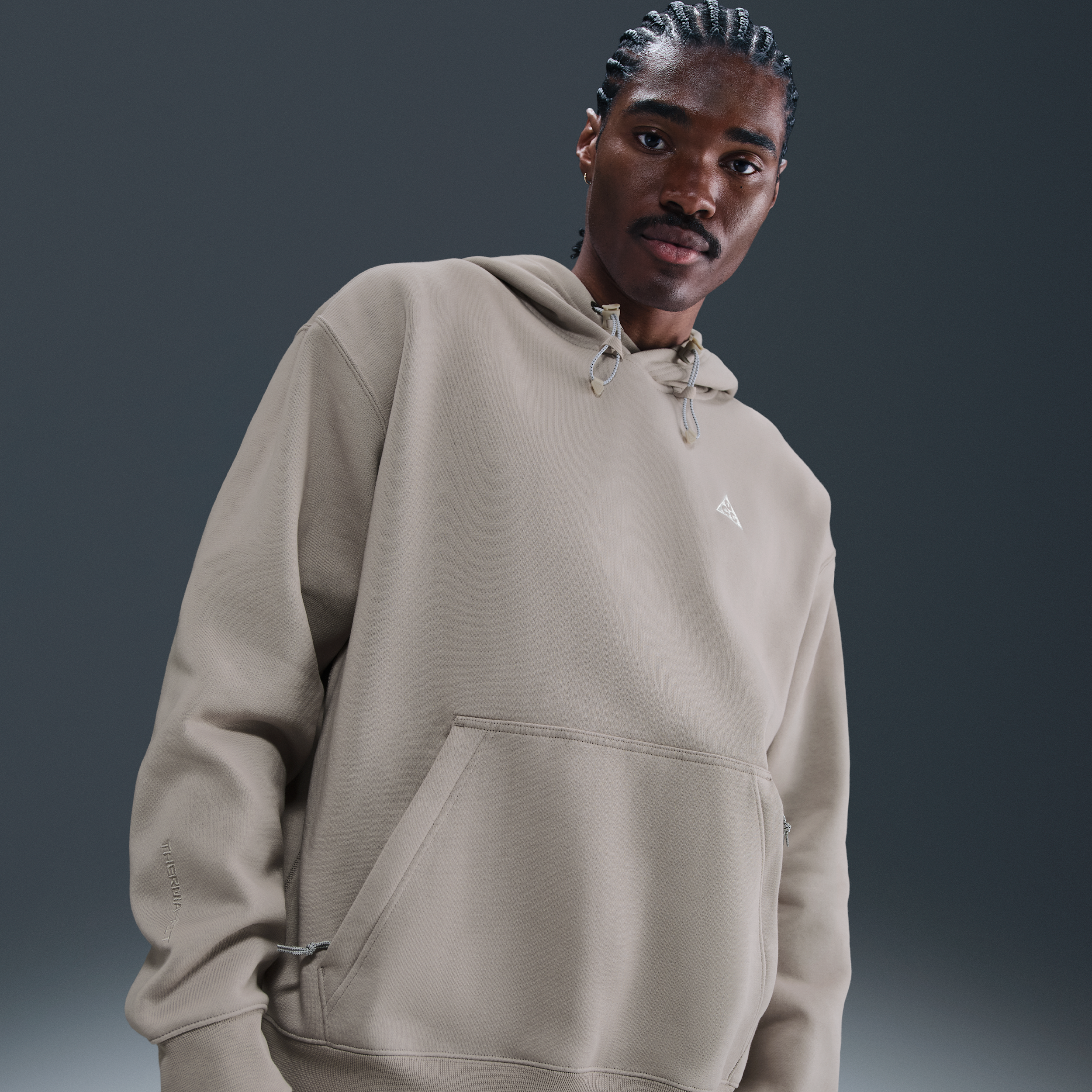 Nike Men's  Acg "tuff Fleece" Pullover Hoodie In Gray