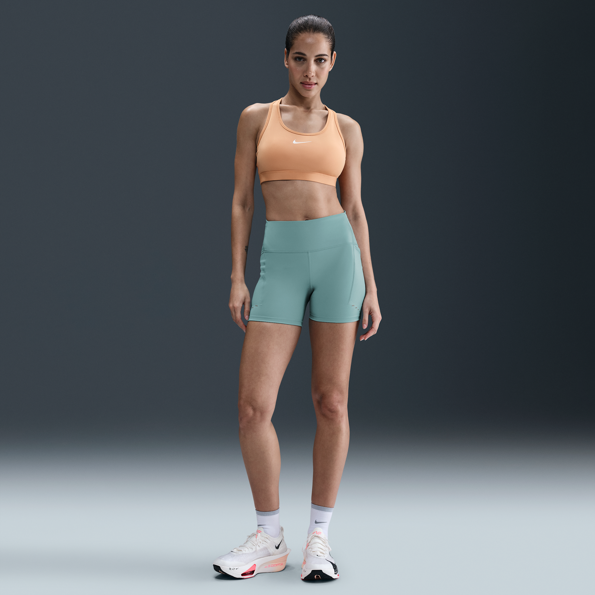 Nike Women's Swift High-waisted 4" Tight Running Shorts With Pockets