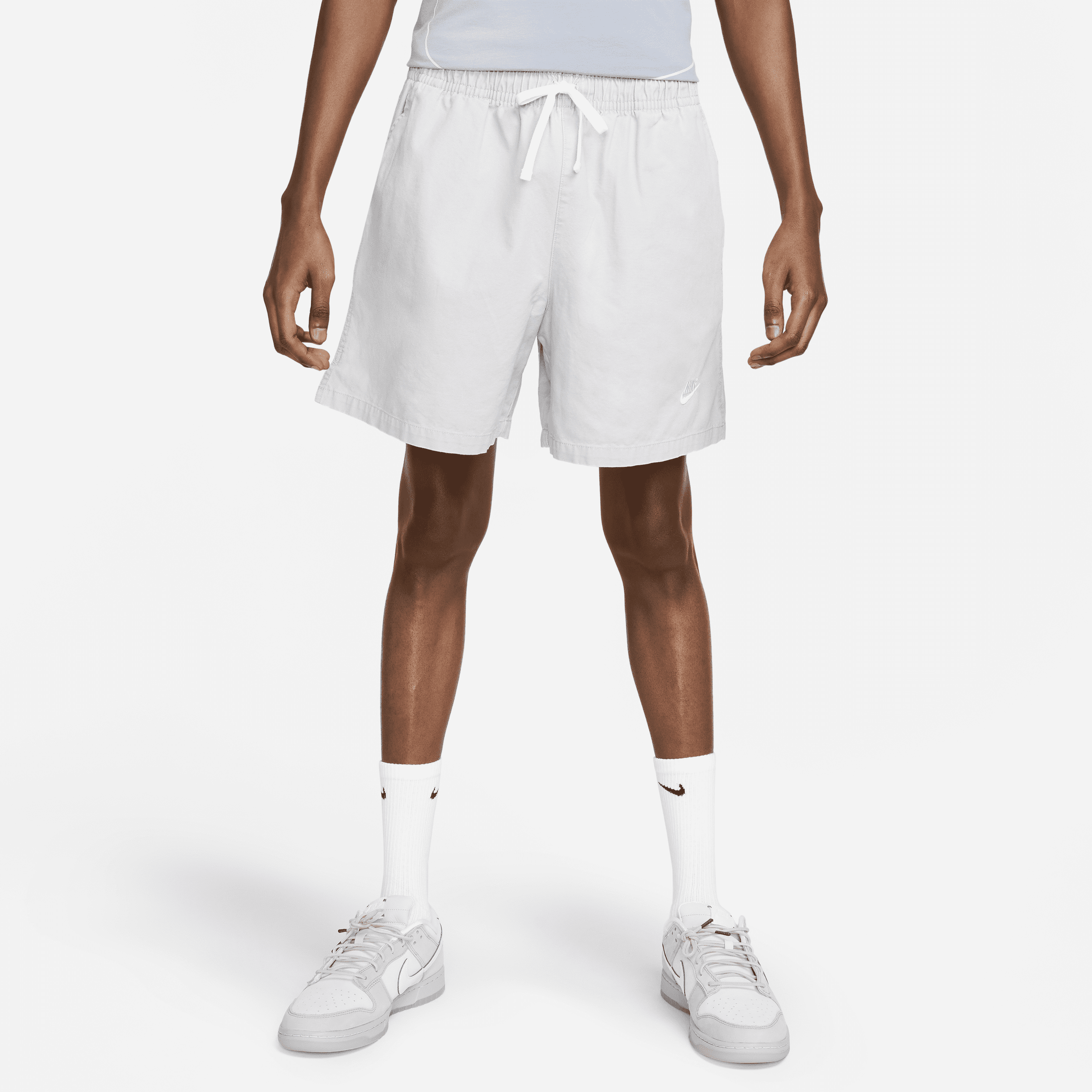 Nike Men's Club Woven Washed Flow Shorts In Grey