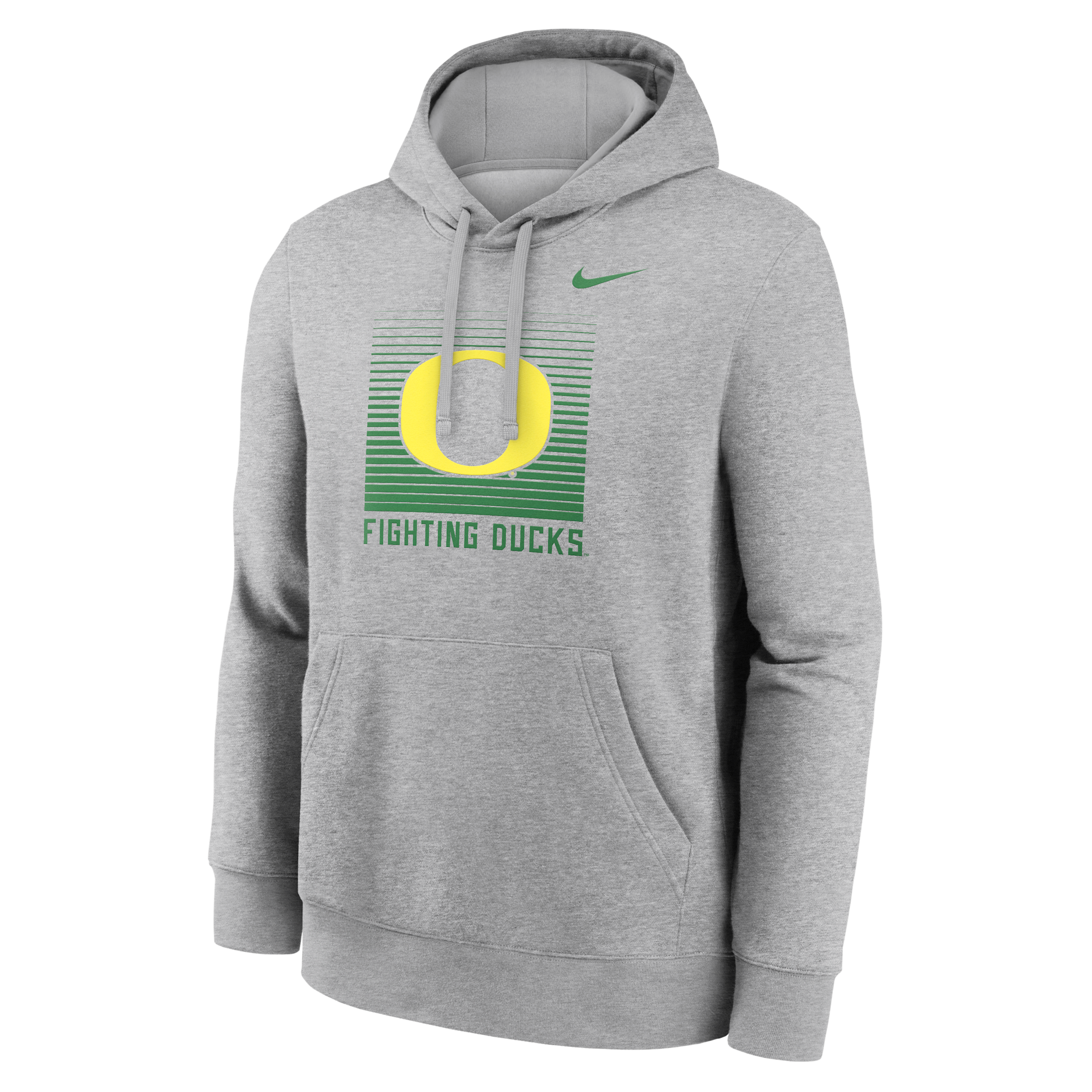 Nike Men's Heather Gray Oregon Ducks Primetime Gradient Square Club Hoodie - Heather Gray