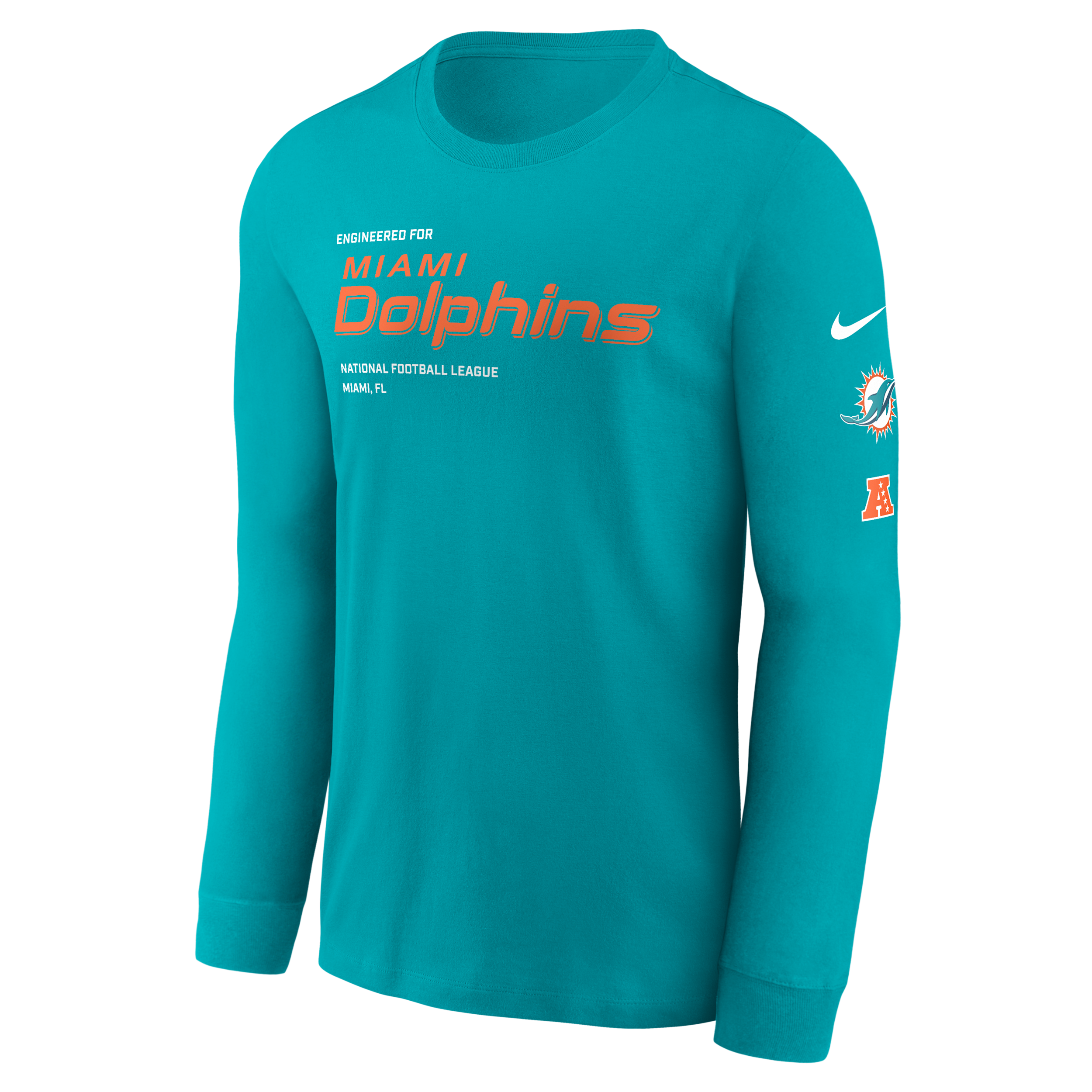 Nike Miami Dolphins Play To Win Essential  Men's Nfl Long-sleeve T-shirt In Blue