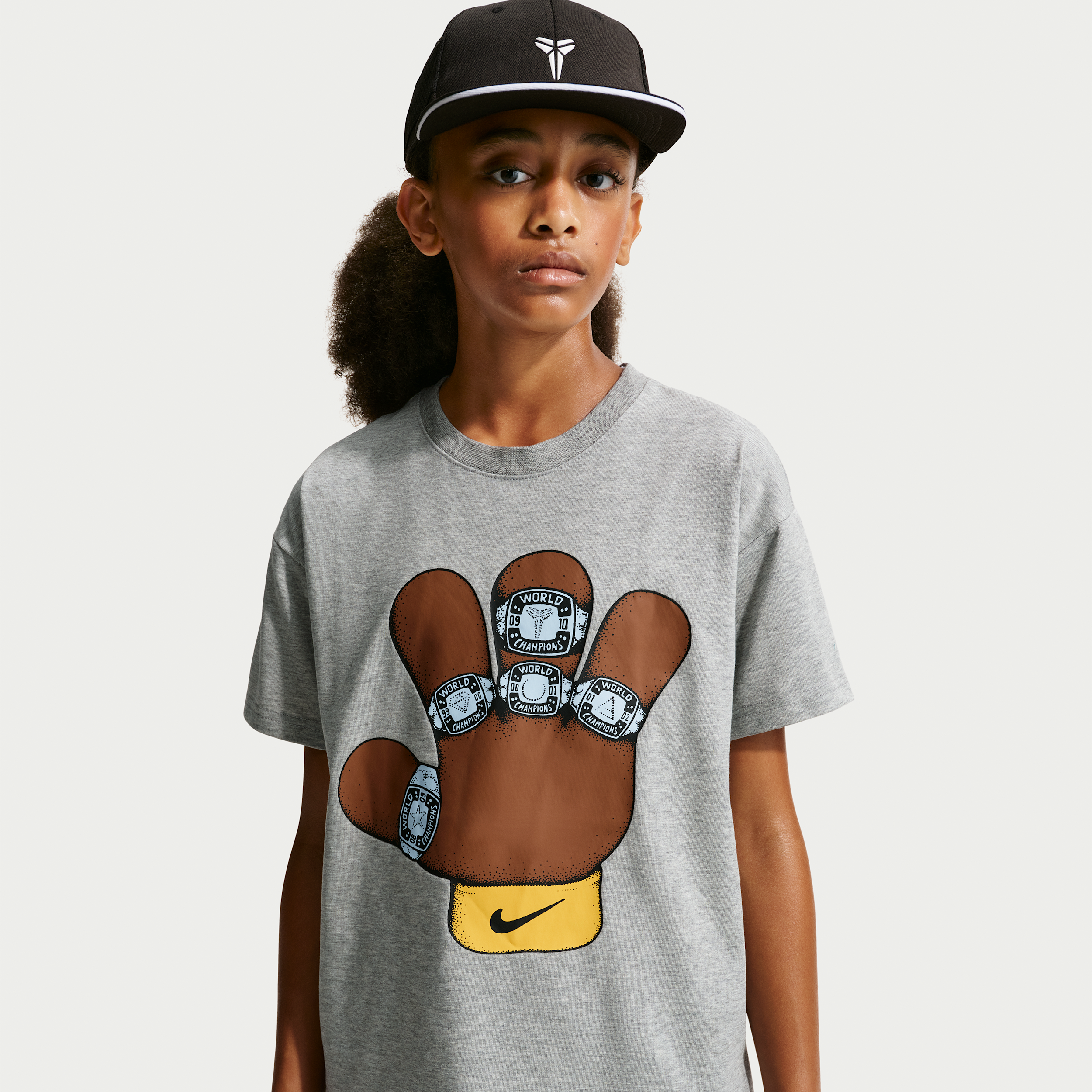 Nike Kids' Kobe Bryant Dri-FIT Max90 Basketball T-Shirt, XS, Dk Grey Heather