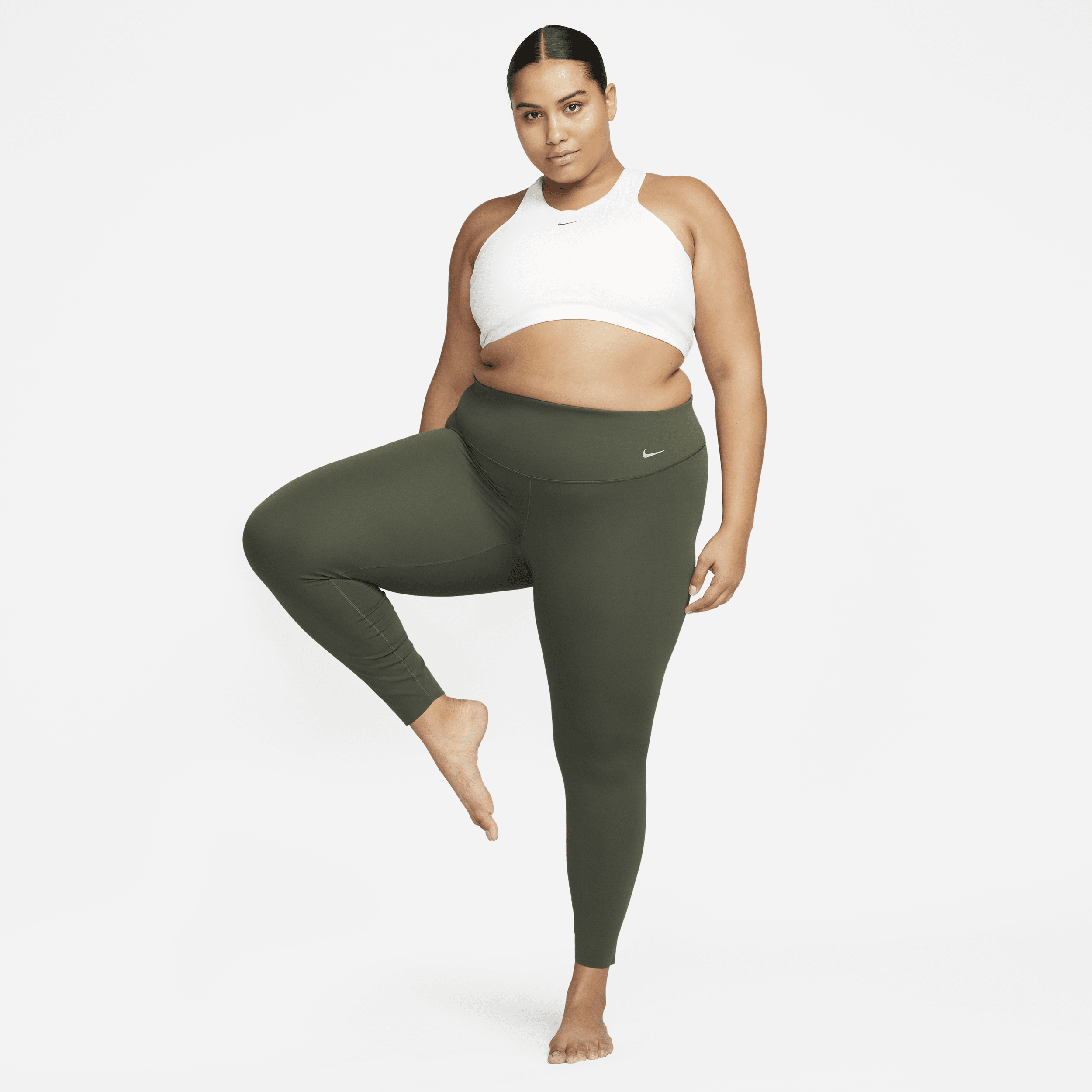 Nike Women's Zenvy Gentle-support High-waisted Full-length Leggings (plus Size) In Green