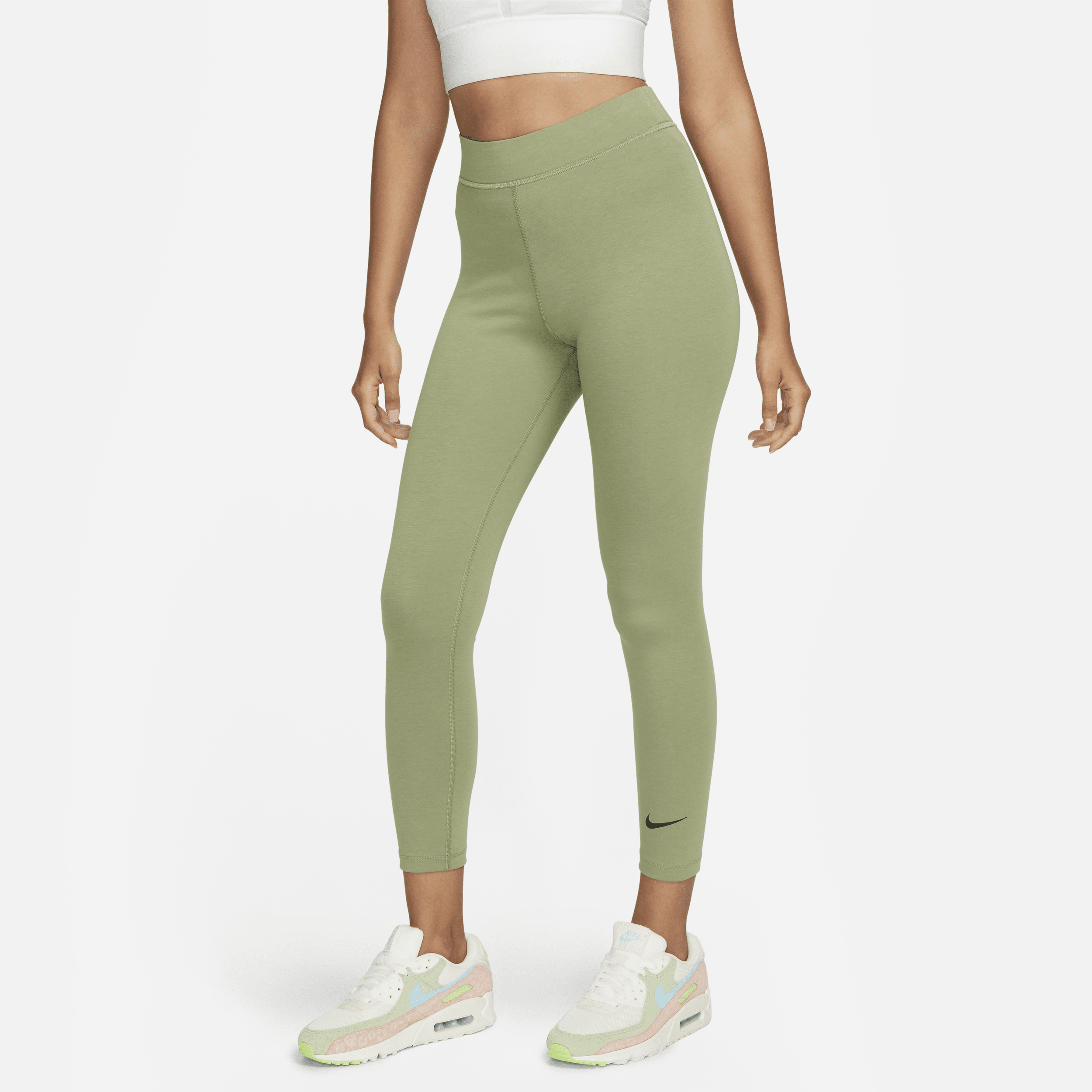 Shop Nike Women's  Sportswear Classic High-waisted 7/8 Leggings In Green