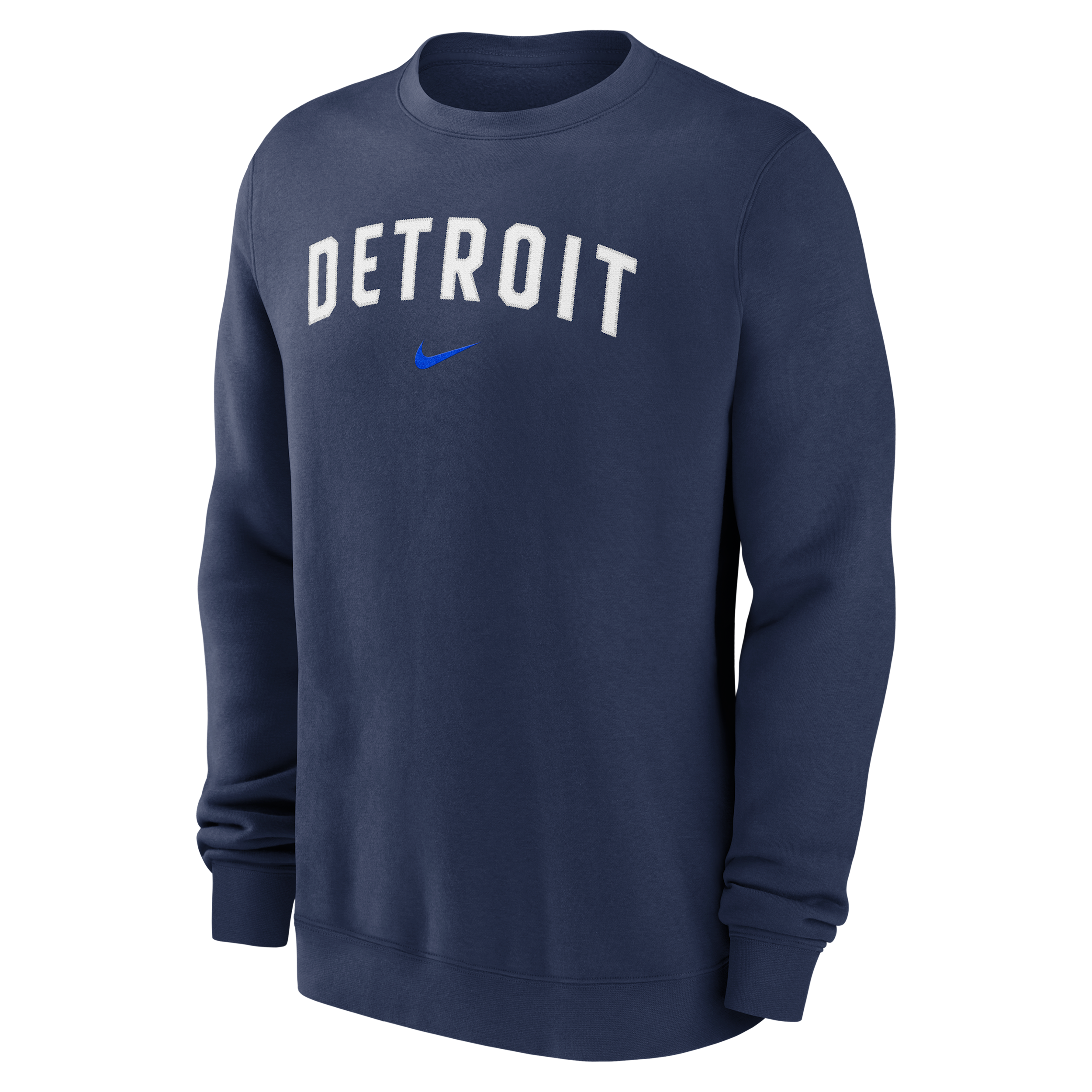 Detroit Tigers 2-Hit Nike Men's MLB Pullover Crew in Blue | NKPU44BDG-JST