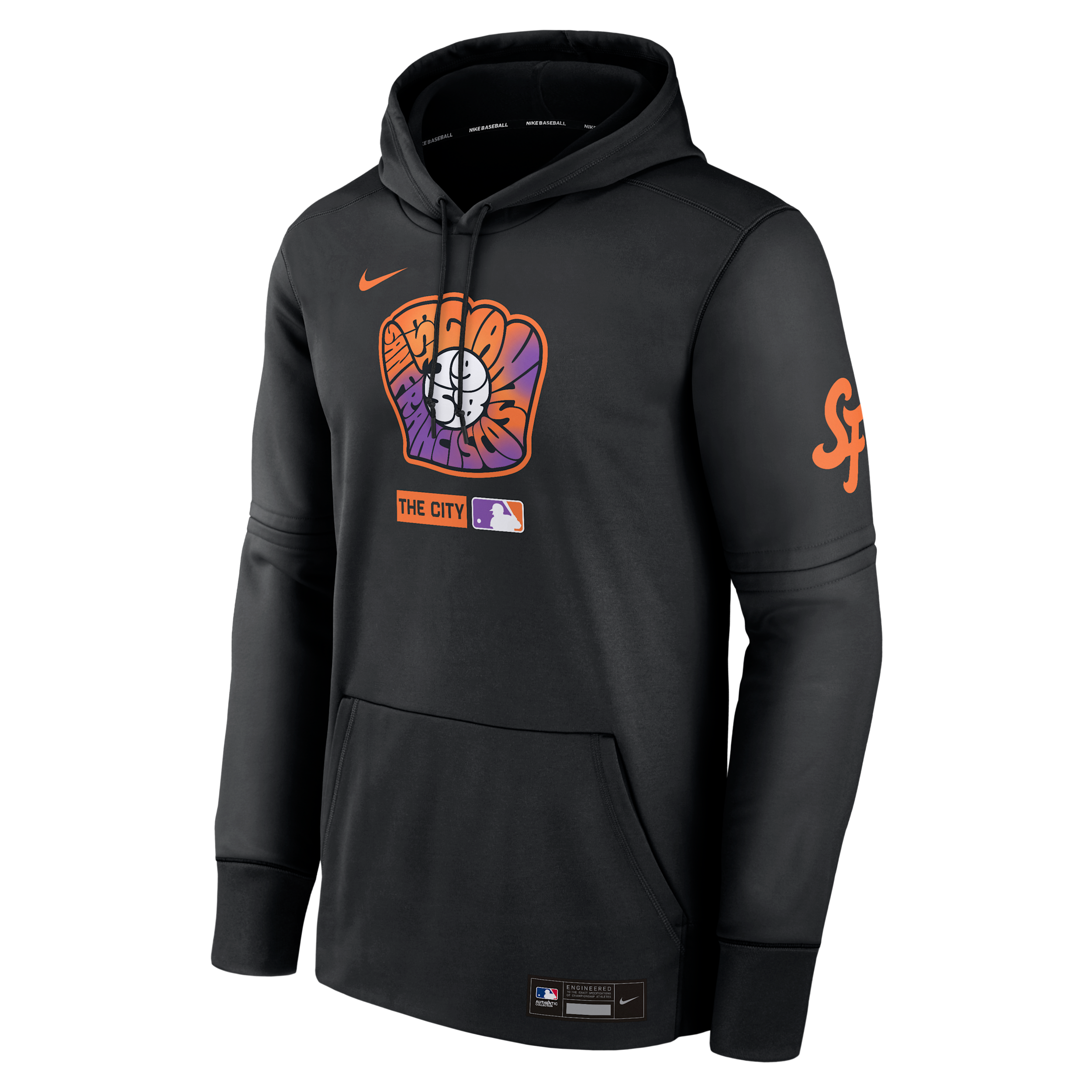 Men's San Francisco Giants Authentic Collection City Connect Nike Therma MLB Pullover Hoodie in Black | NAC3912ZGIA-HR3