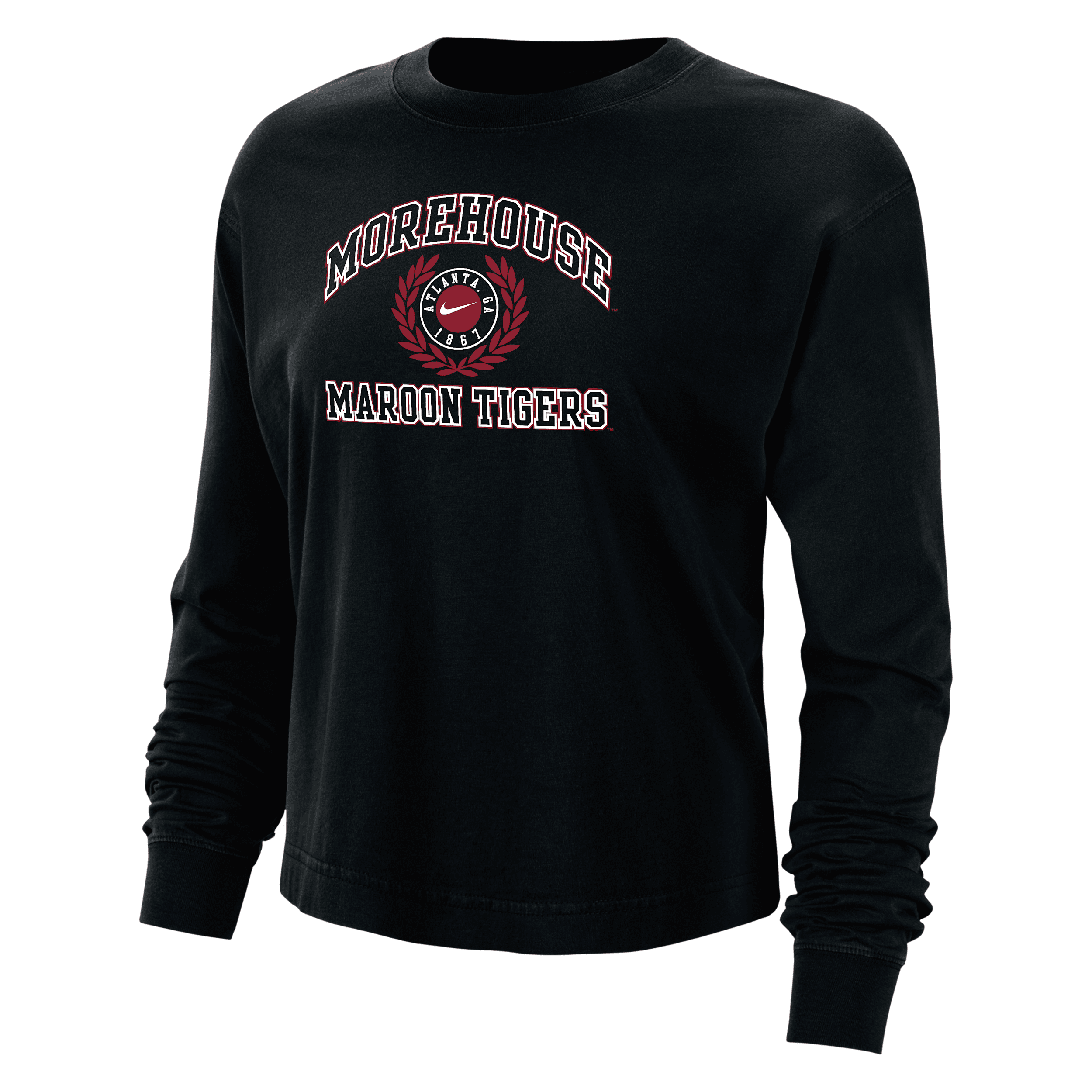 Shop Nike Morehouse Women's College Boxy Long-sleeve T-shirt In Black