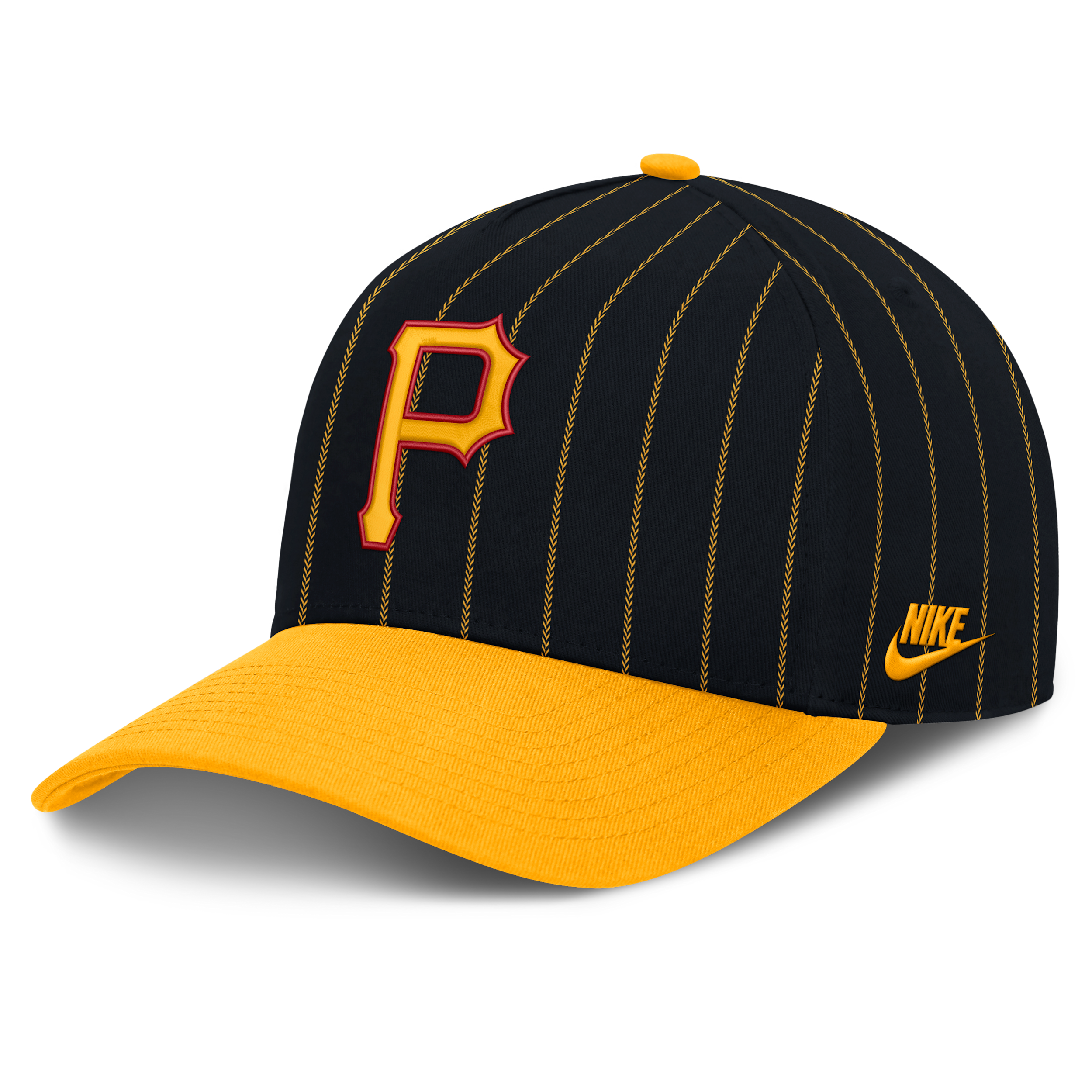 Pittsburgh Pirates Cooperstown Rise Nike Men's MLB A-Frame Adjustable Hat in Black | NB1D087NPBB-JC9
