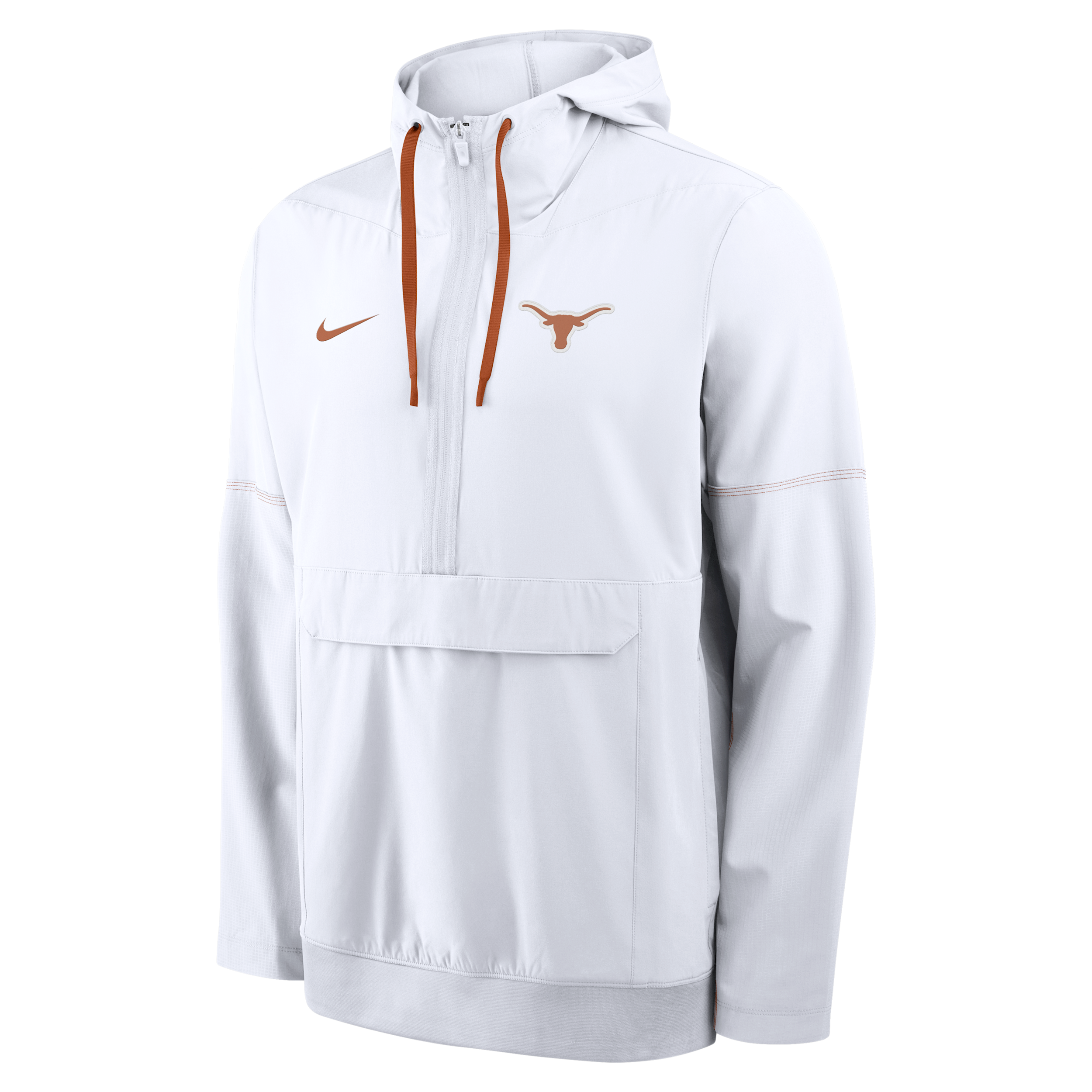 Nike Men's White Texas Longhorns 2026 Sideline Anorak Half-Zip Hoodie - White, Texas Orange