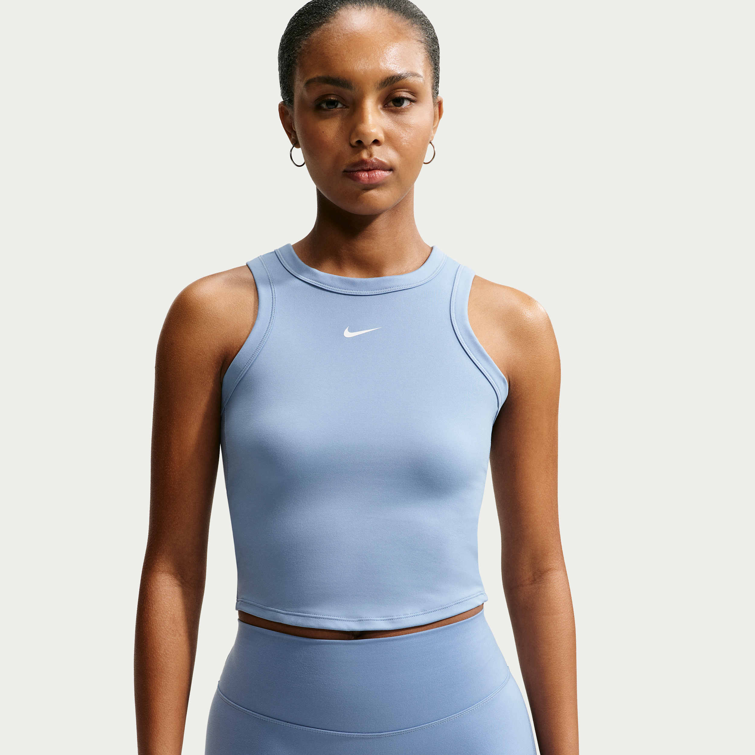 Nike Women's One Fitted Dri-FIT Cropped Tank Top in Blue | FN2806-486