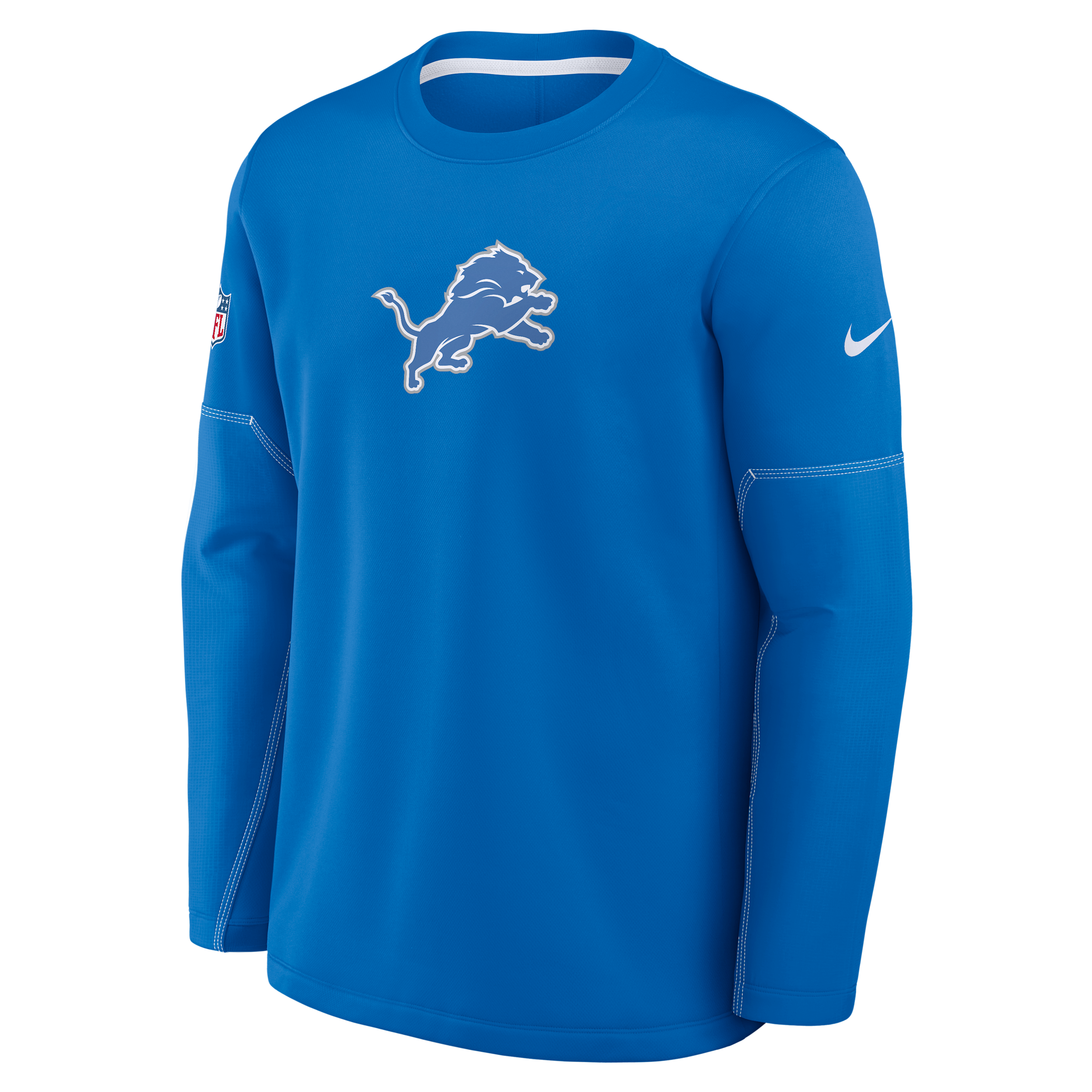Detroit Lions Sideline Coaches Nike Men's Therma-FIT NFL Long-Sleeve T-Shirt in Blue | 03BR0B9E9J-MXW