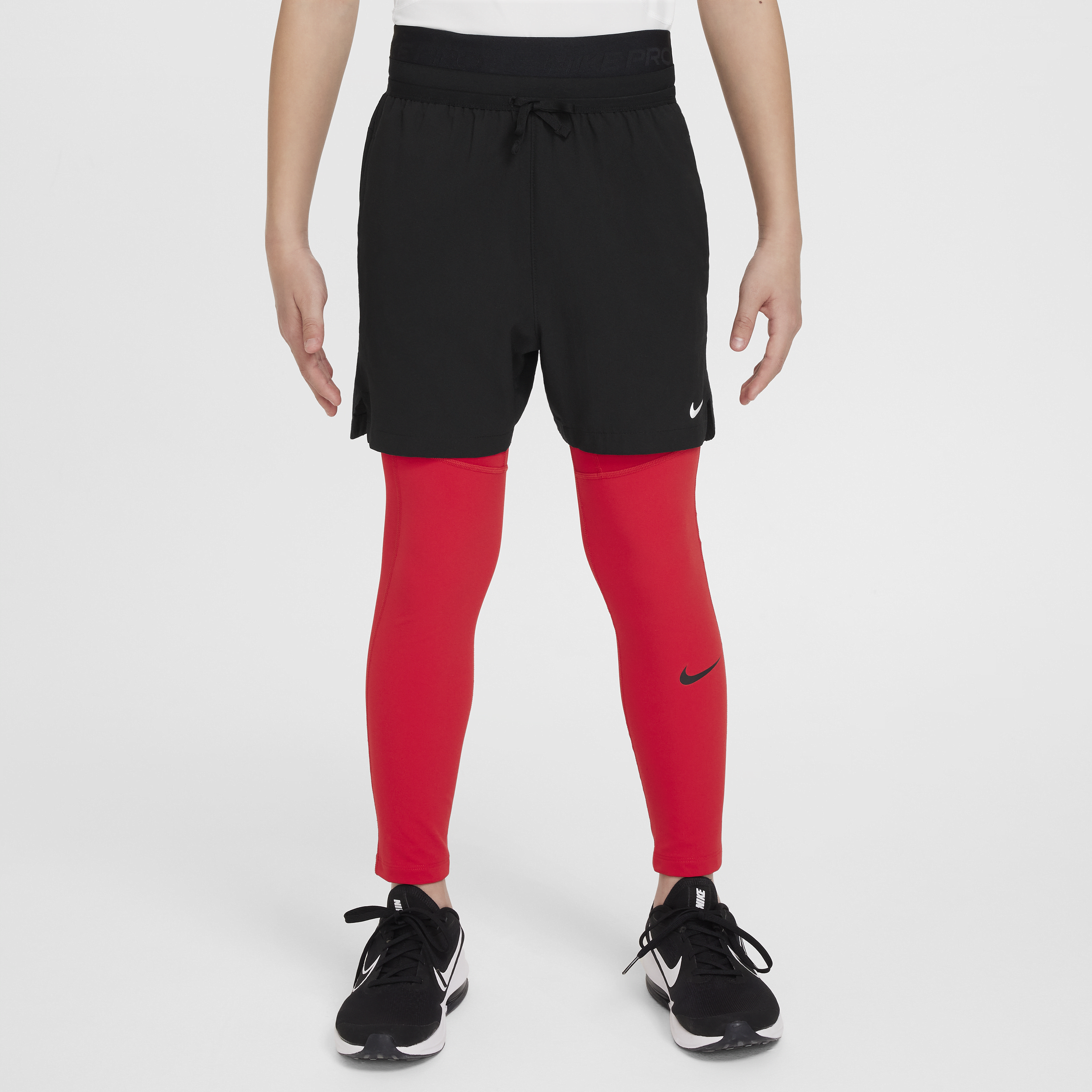 Shop Nike Pro Dri-fit Big Kids' (boys') Tights In Red