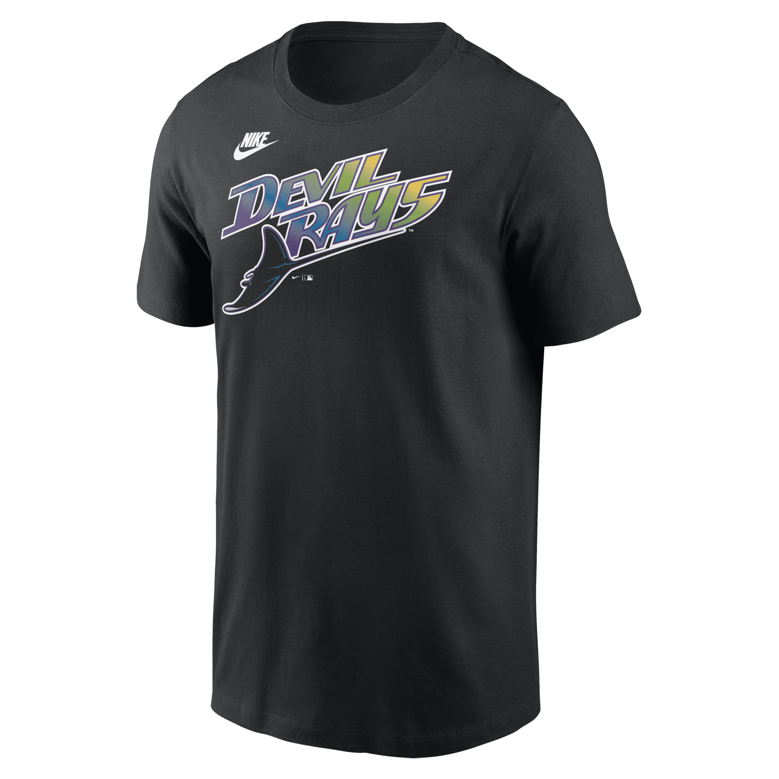 Nike Tampa Bay Rays Cooperstown Wordmark  Men's Mlb T-shirt In Black