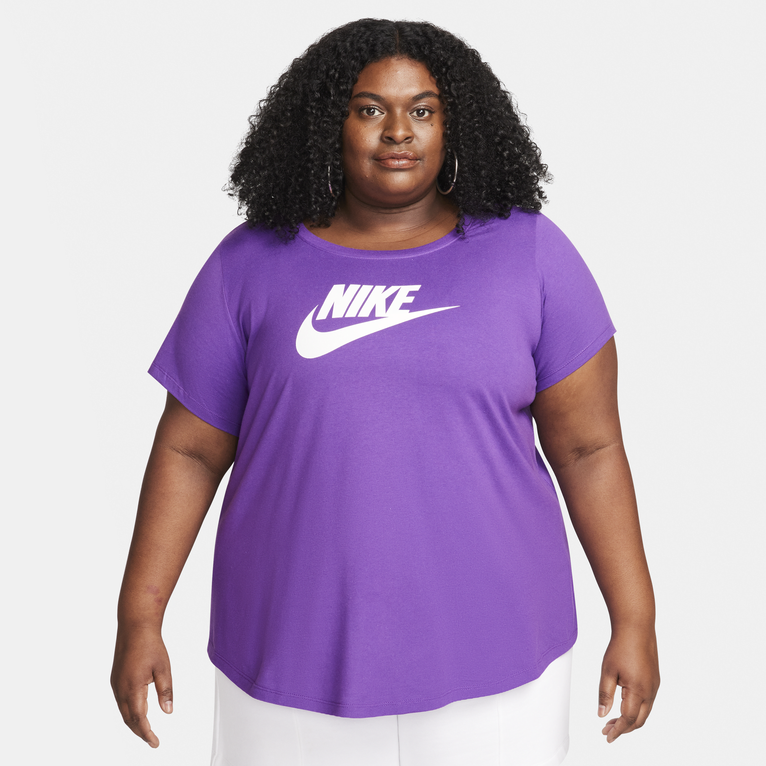 Nike Women's  Sportswear Essentials Logo T-shirt (plus Size) In Purple