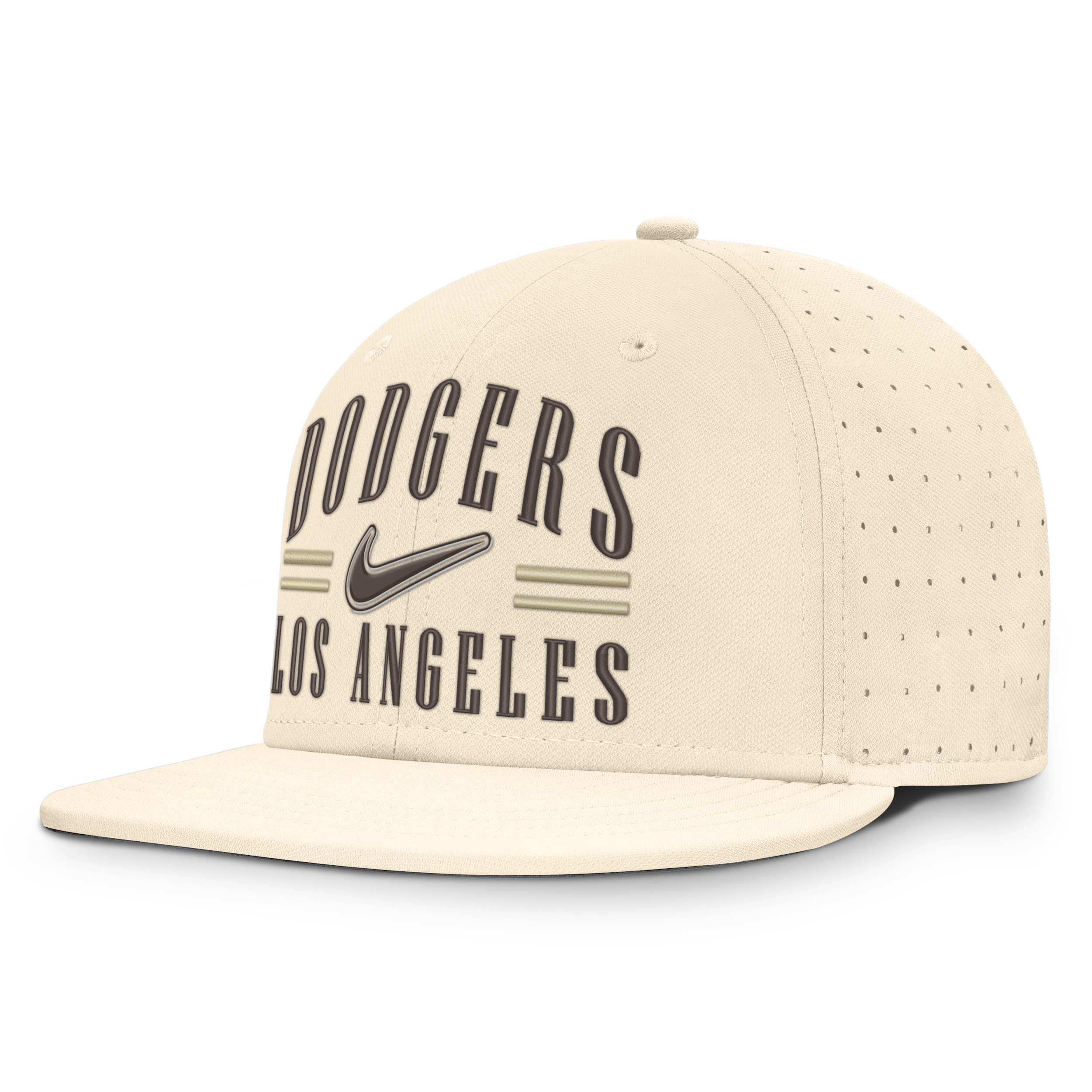 Los Angeles Dodgers True Nike Men's AeroBill MLB Fitted Hat in White | NB540GONLD-K6Q