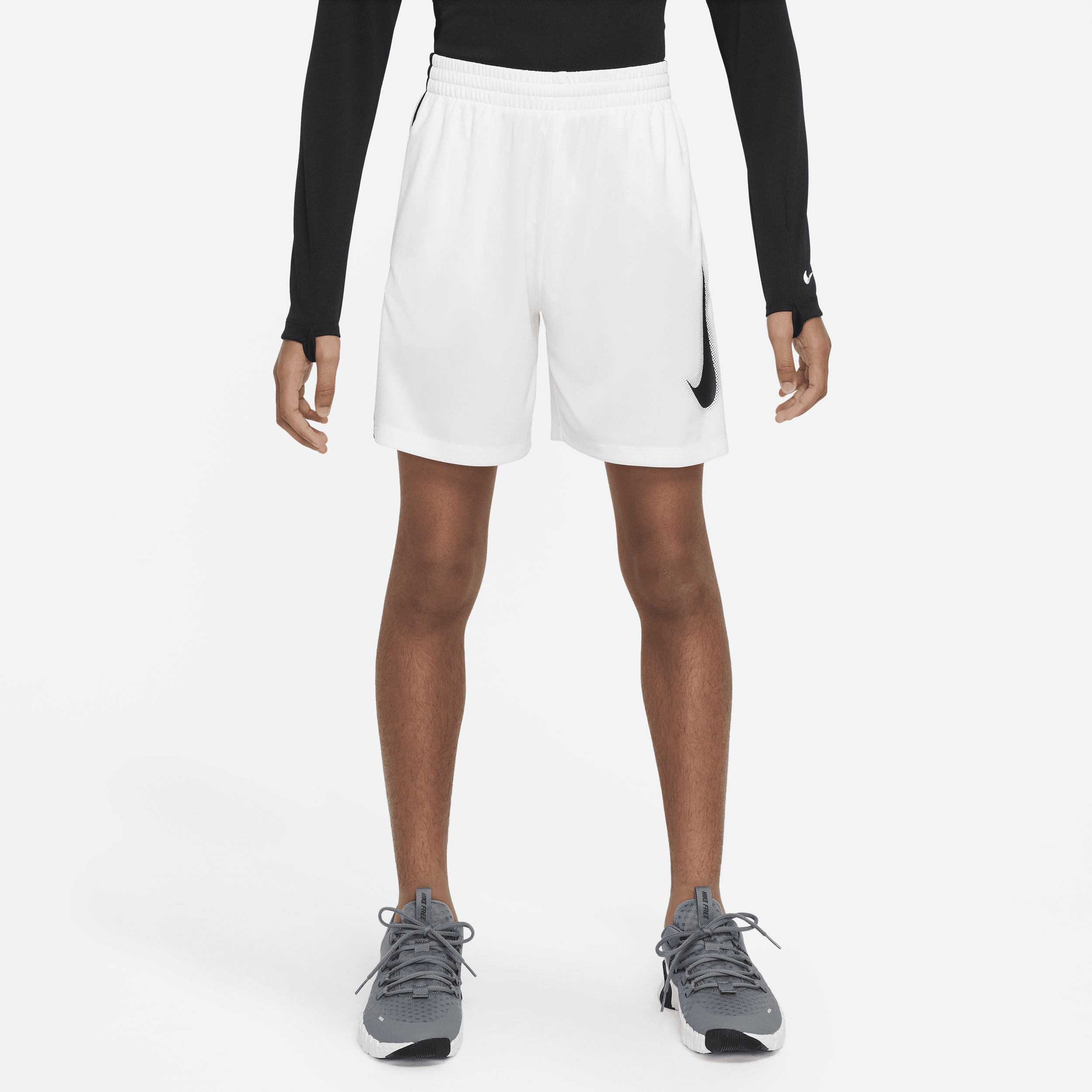 Shop Nike Multi Big Kids' (boys') Dri-fit Graphic Training Shorts In White