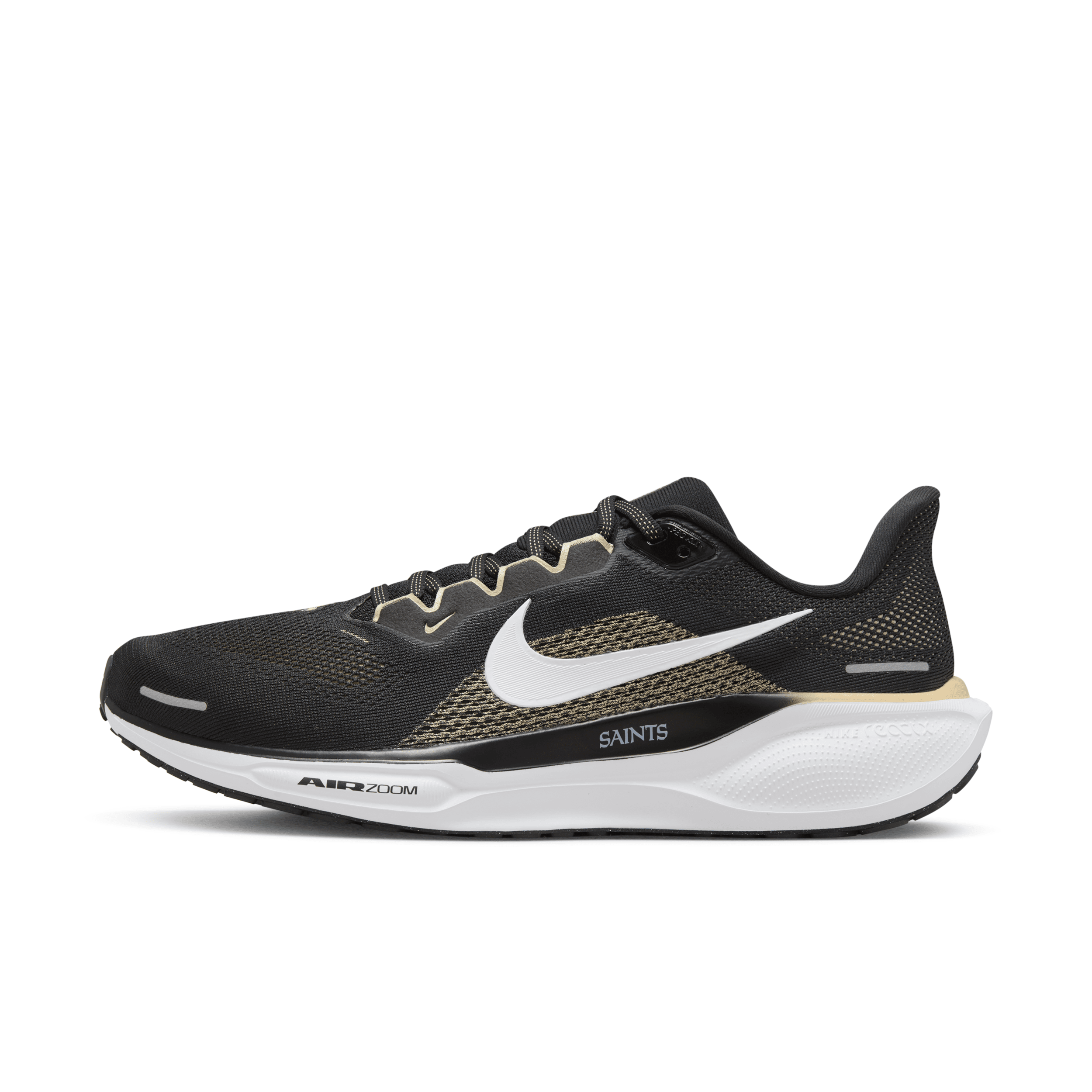 Nike Men's Pegasus 41 Nfl New Orleans Saints Road Running Shoes In Black