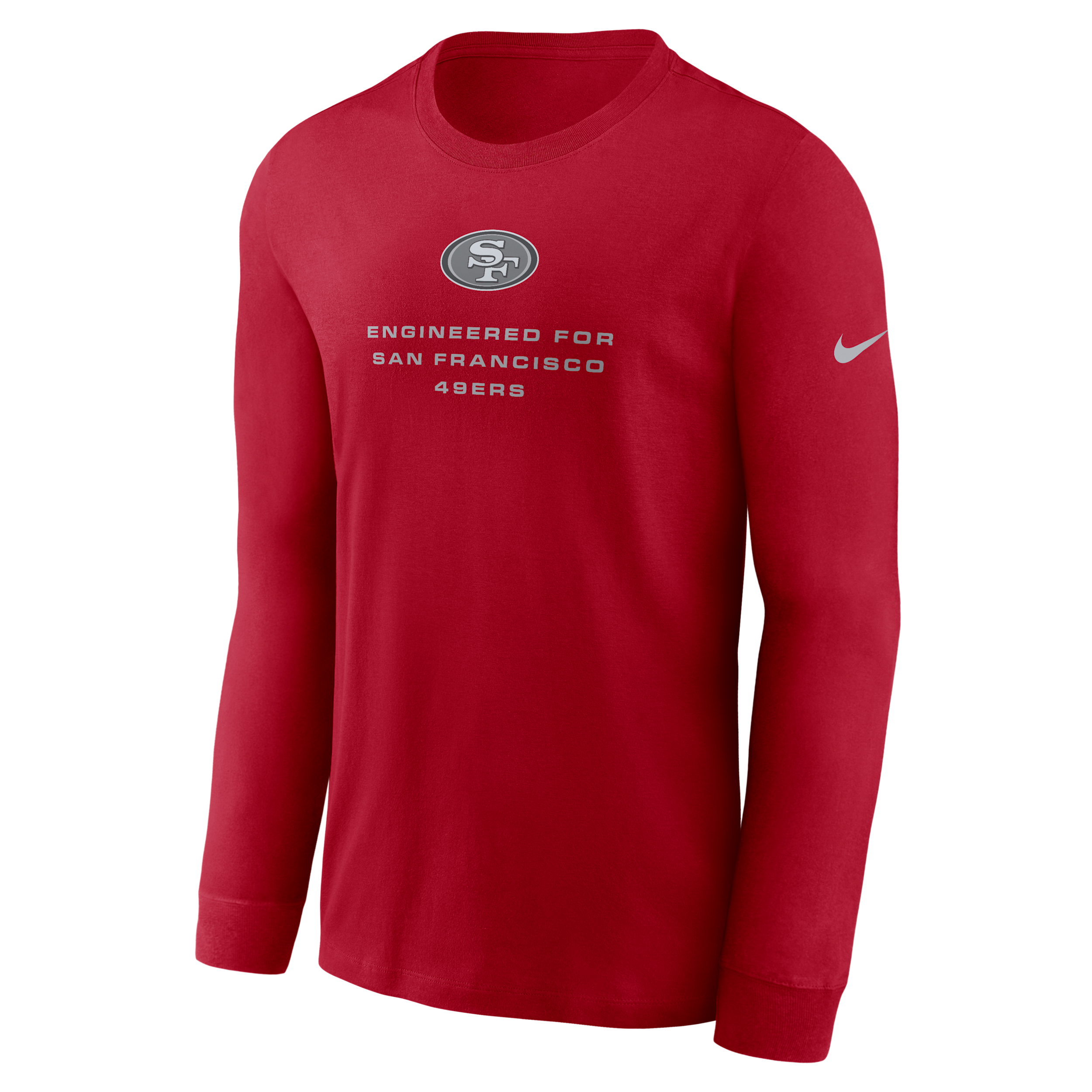 Nike Men's Scarlet San Francisco 49ers Sideline Bold Arch Star Dri-fit Long Sleeve T-Shirt - Scarlet