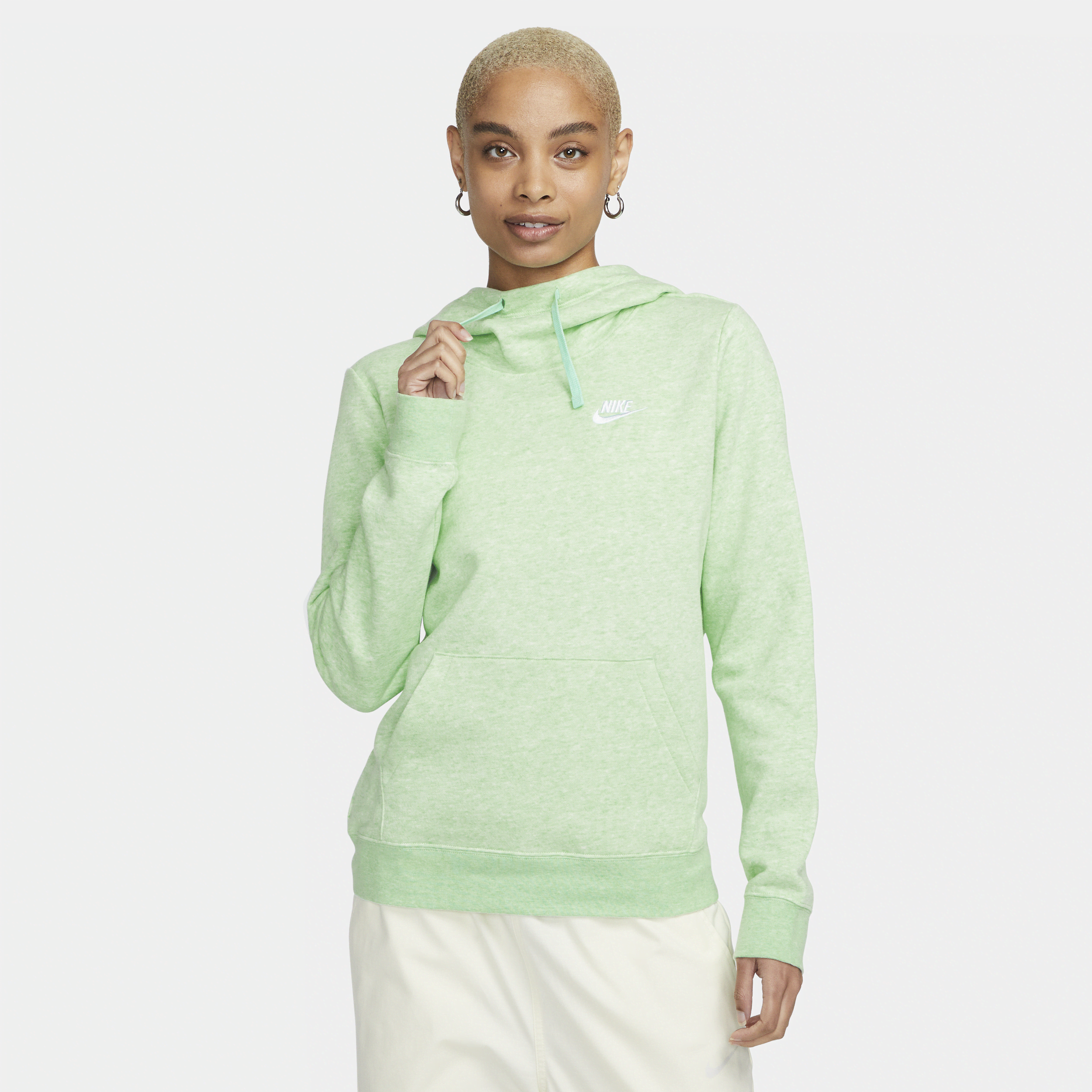 Nike Women's  Sportswear Club Fleece Funnel-neck Hoodie In Green