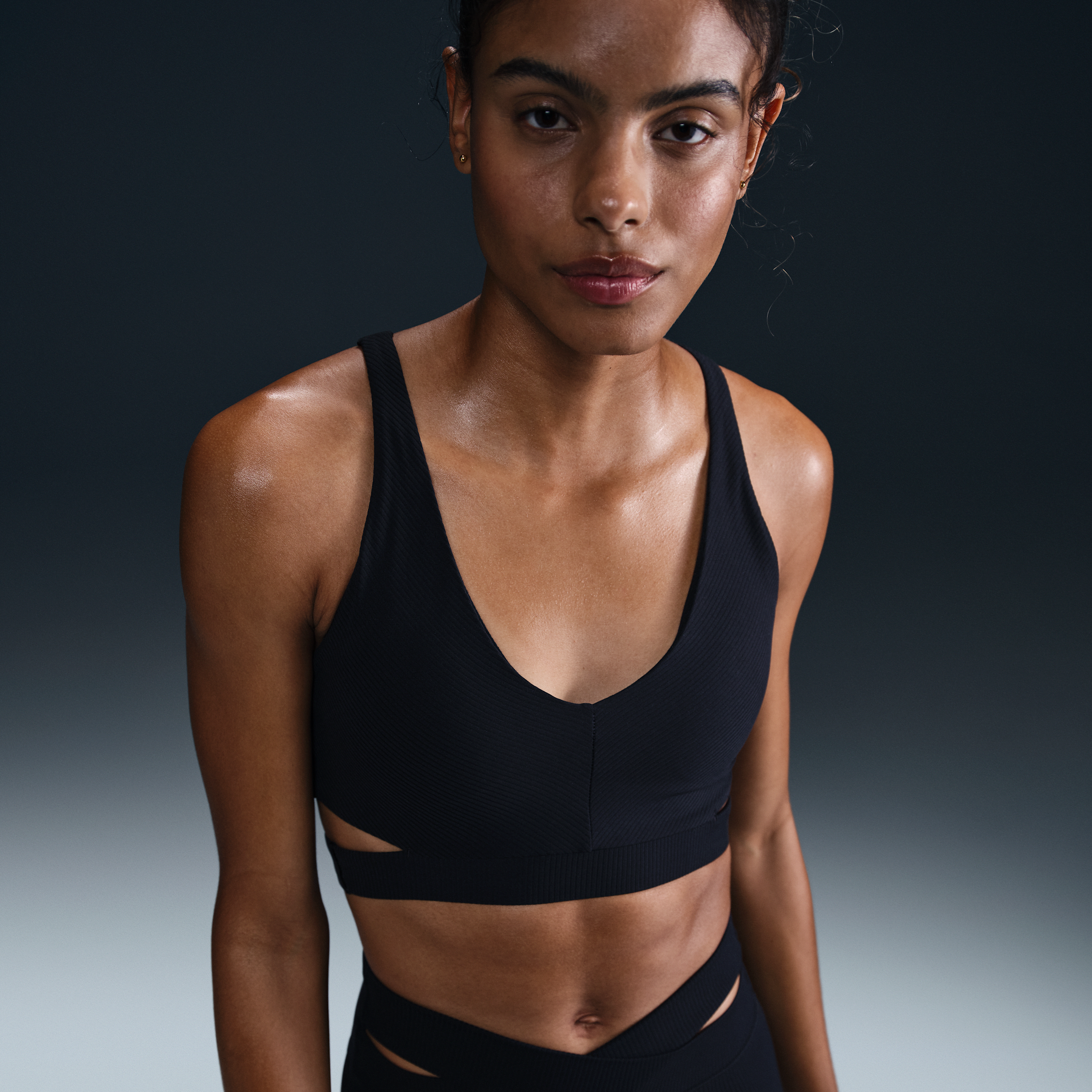 Nike Women's Zenvy Rib Light-support Padded Sports Bra In Black