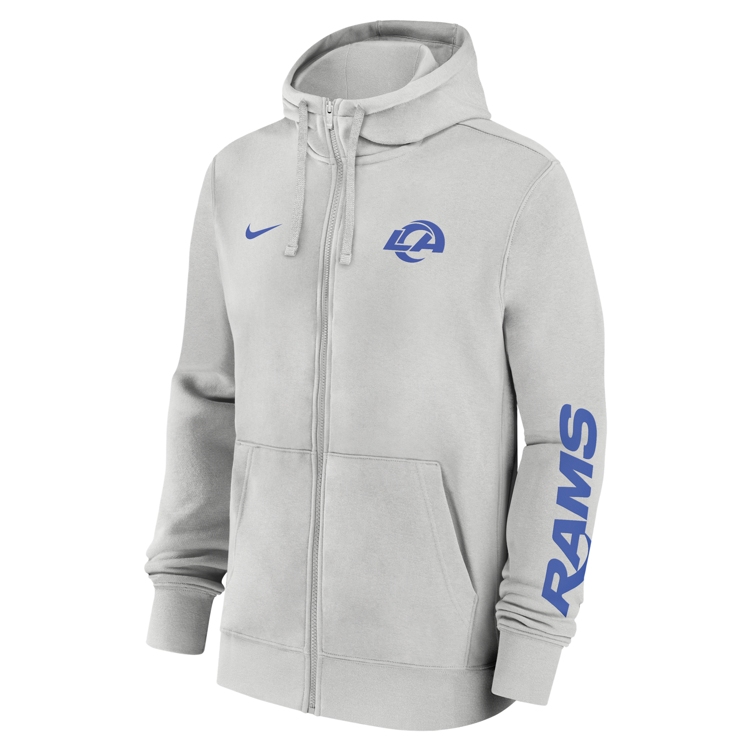 Los Angeles Rams Club Nike Men's NFL Full-Zip Hoodie in Grey | 01NC0BB9X-1LR