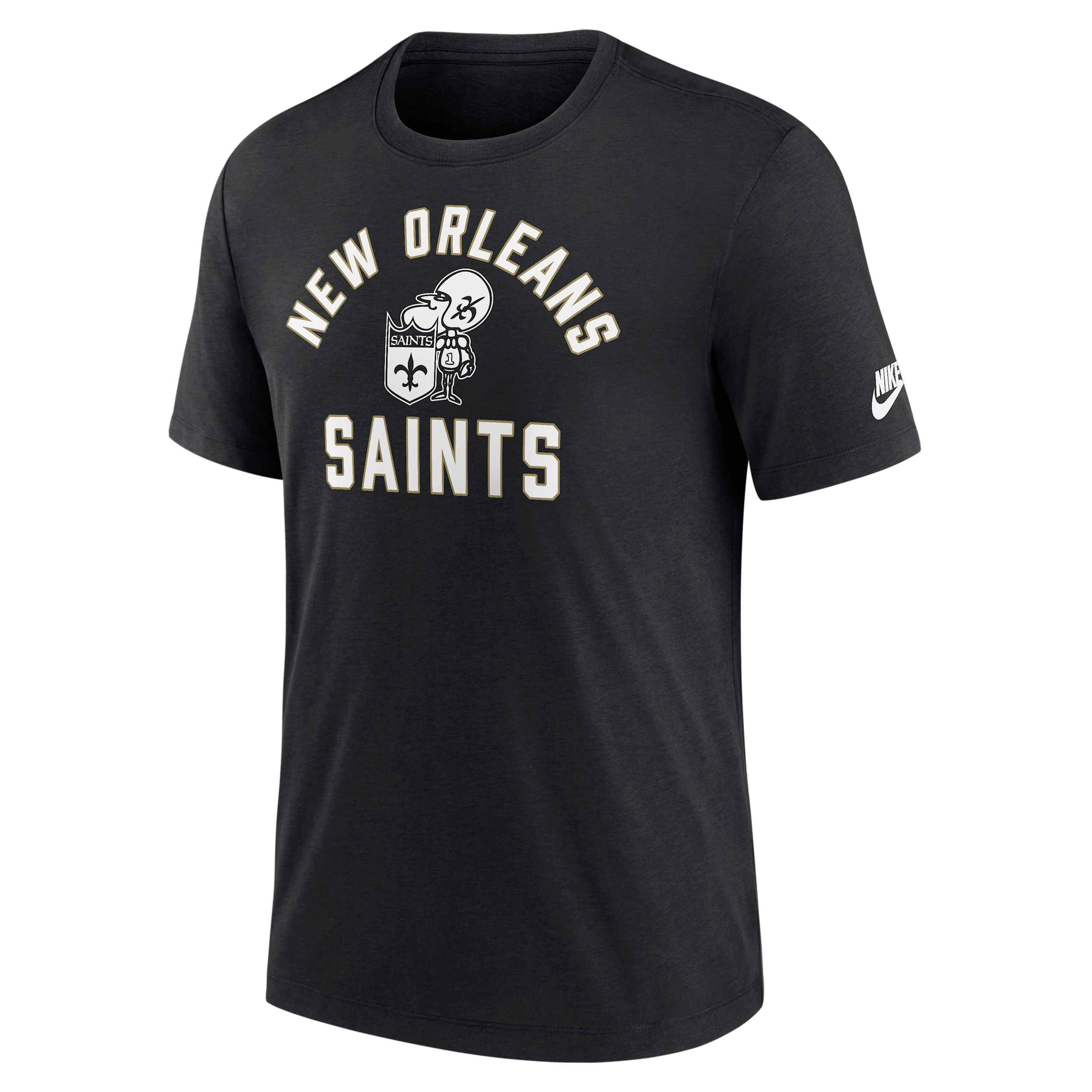 Nike Black New Orleans Saints Favorable Timeline Tri-blend T-shirt In Black
