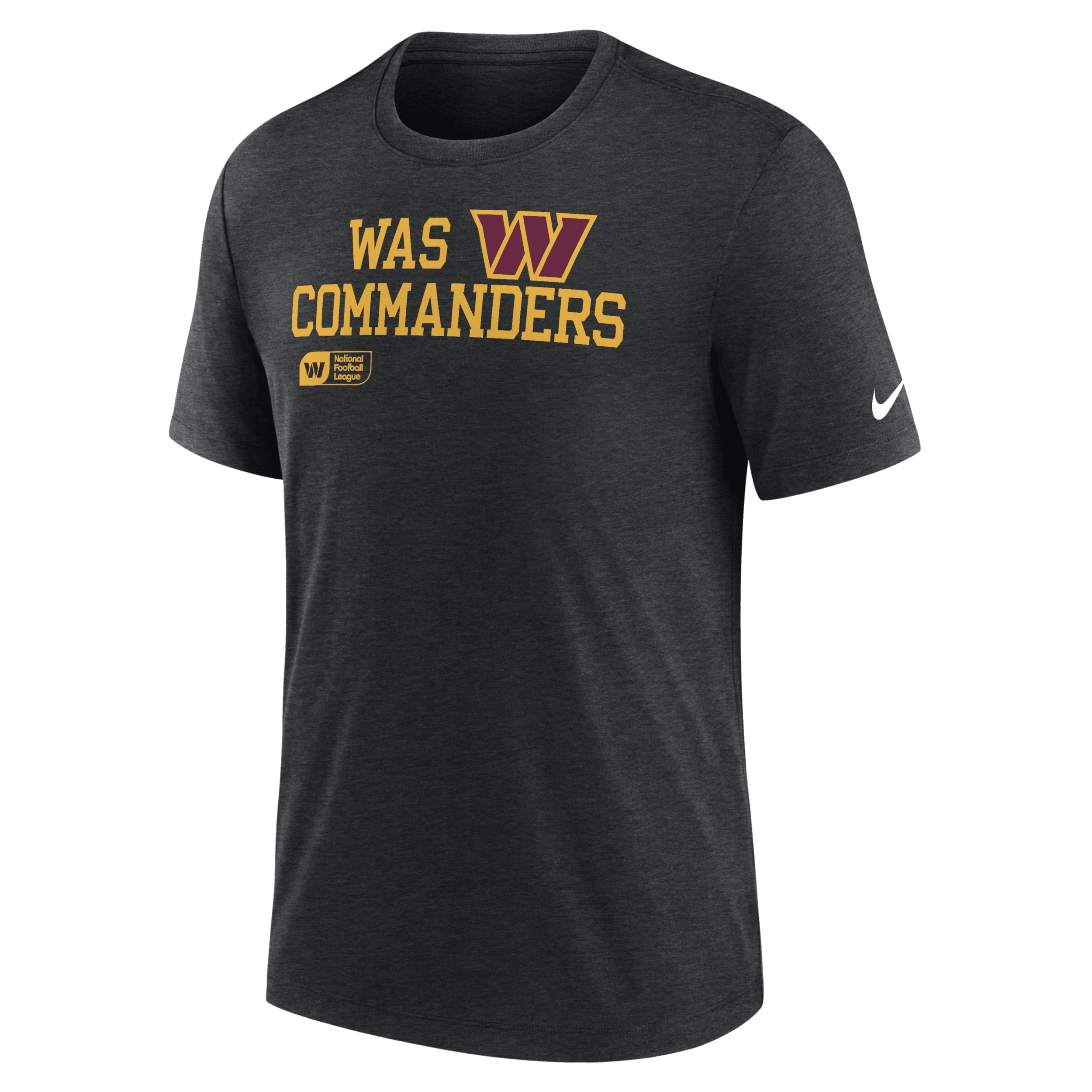 Nike Men's Black Washington Commanders Overlap Lockup Tri-blend T-shirt In Black