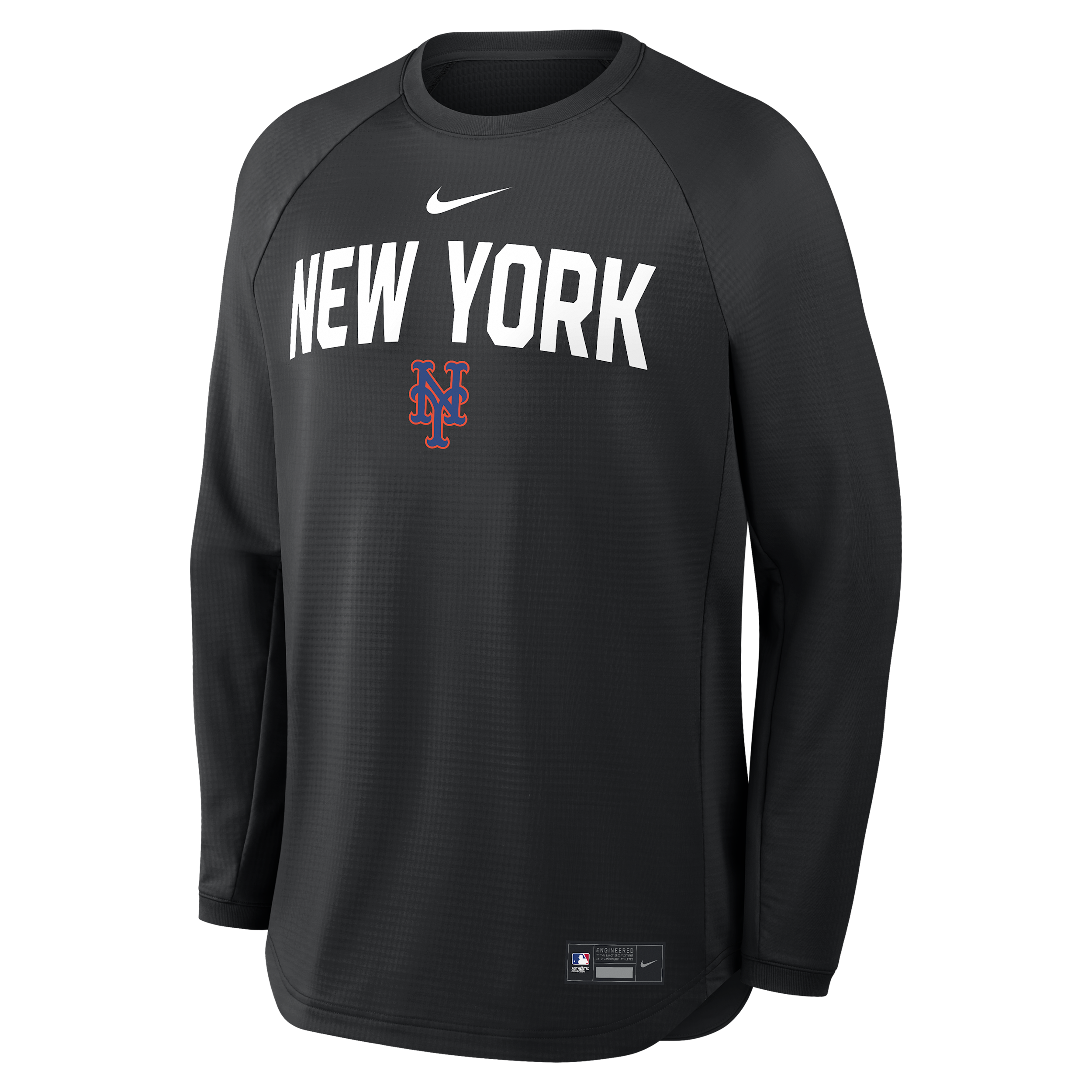 New York Mets Authentic Collection Nike Men's Dri-FIT Pullover Crew in Black | 04H2912ZNME-7PG