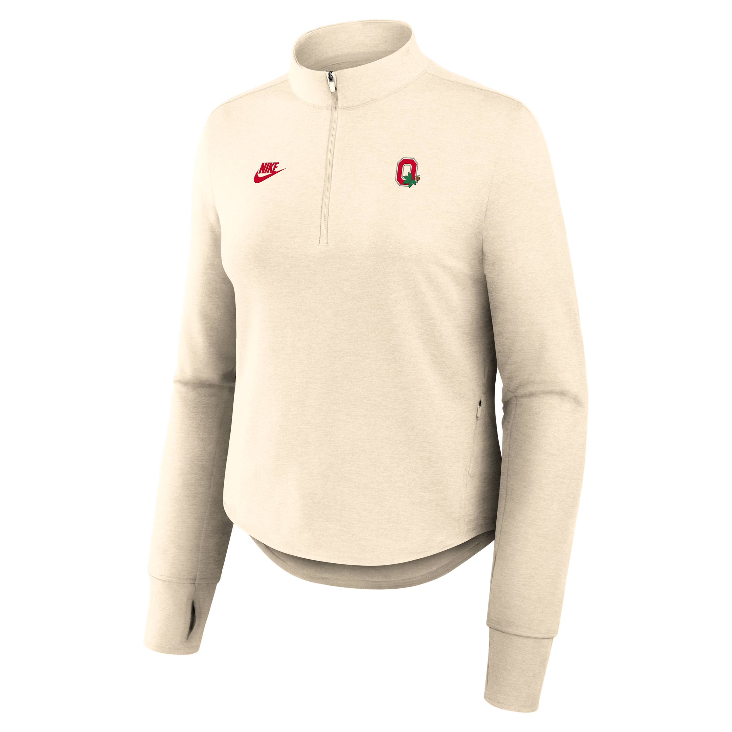 Nike Women's Natural Ohio State Buckeyes Legacy Swift Dri-fit Half-Zip Pullover Sweatshirt - Natural
