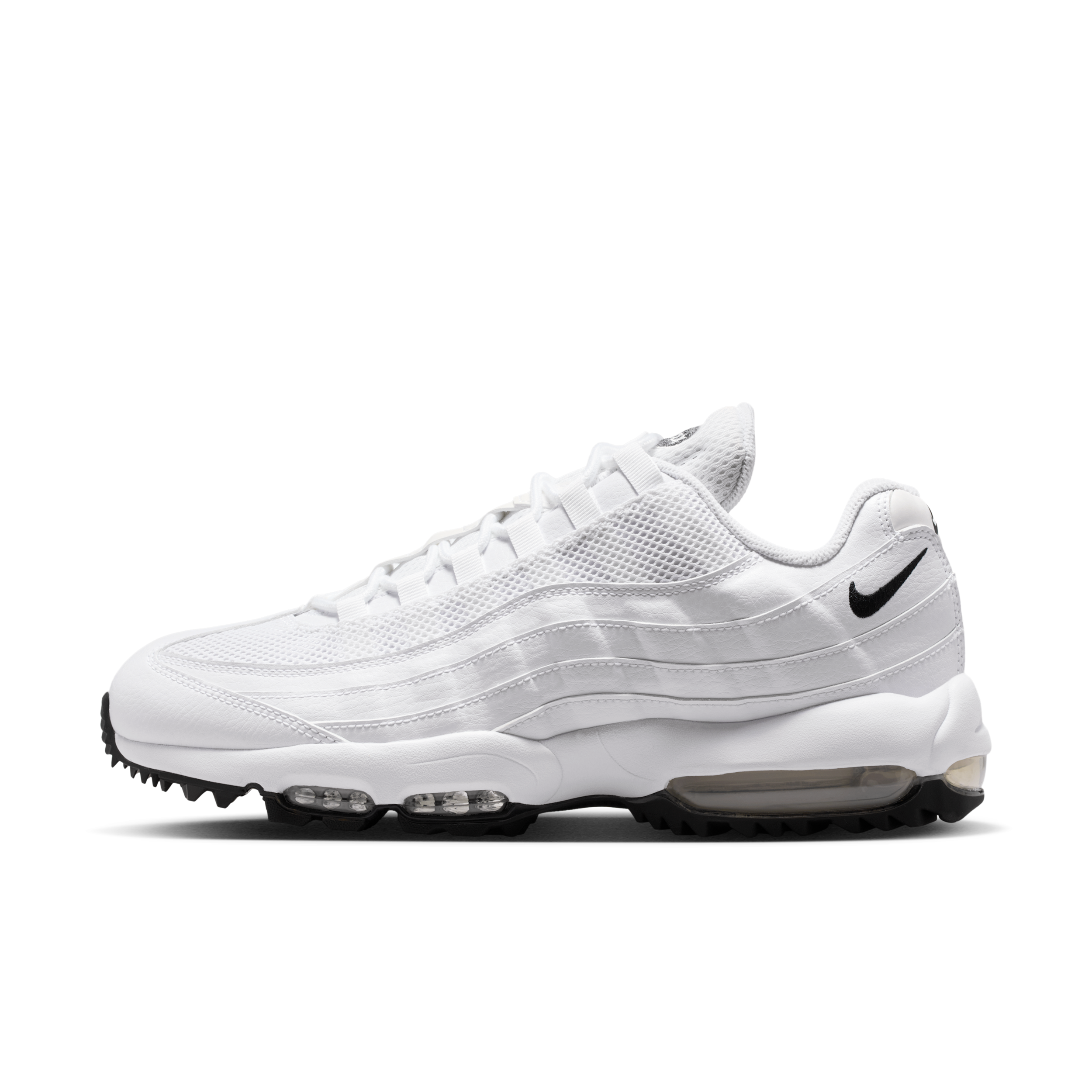 Nike Men's Air Max '95 G Golf Shoes, Size 7.5, White/Black/Graphite