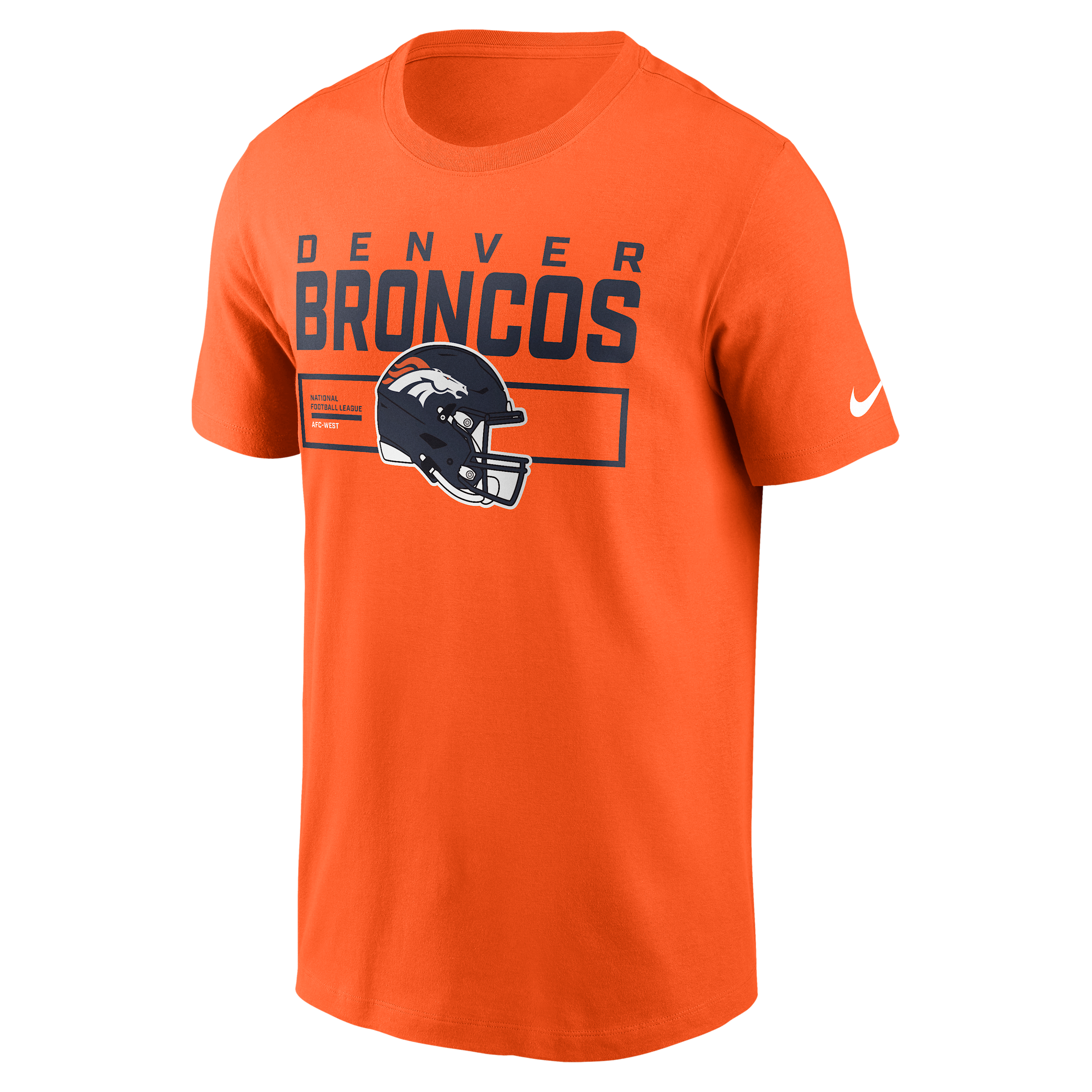 Nike Orange Denver Broncos Primetime Helmet Essential T-shirt In Orange