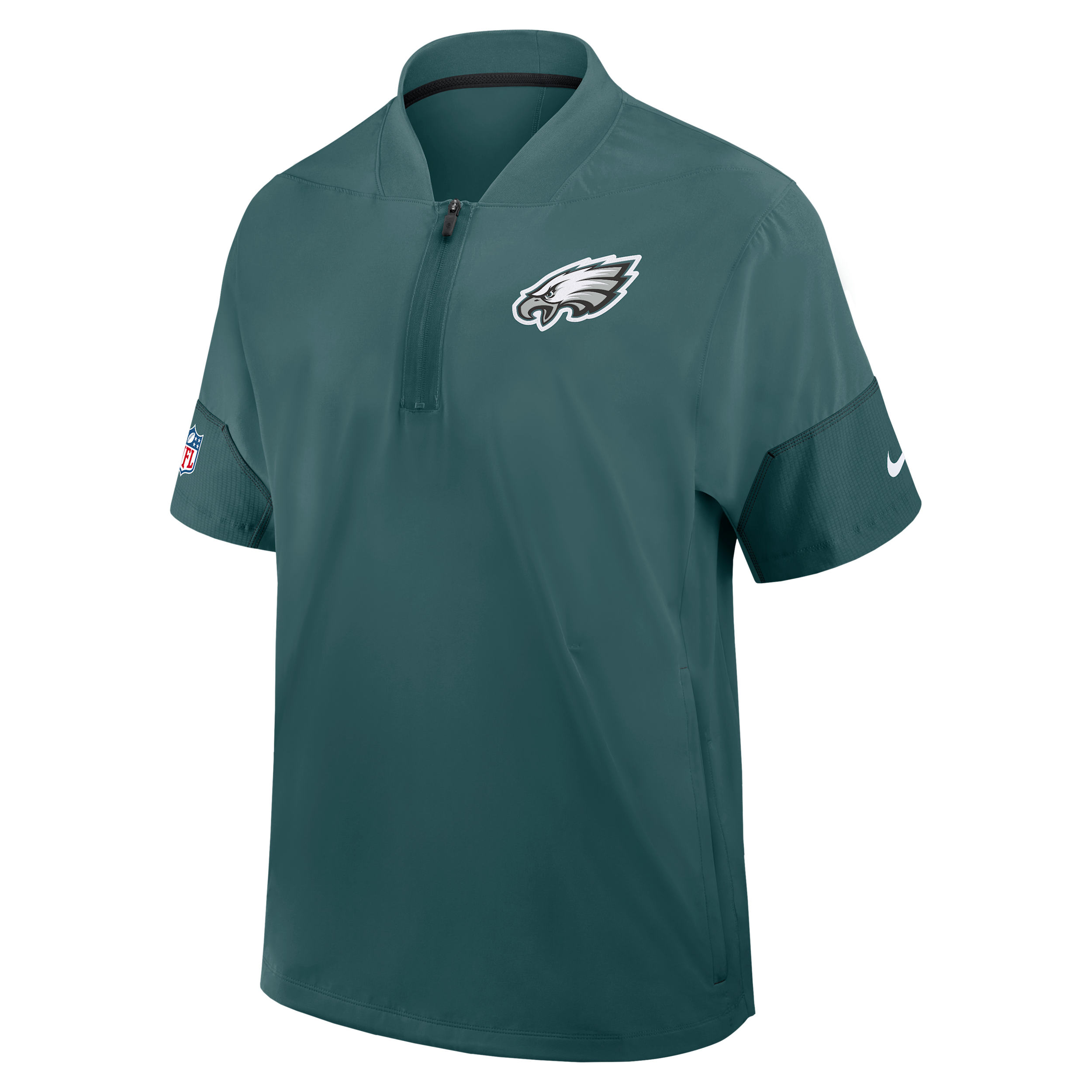 Nike Men's Midnight Green Philadelphia Eagles Sideline Short Sleeve Quarter-Zip Coaches Jacket - Midnight Green