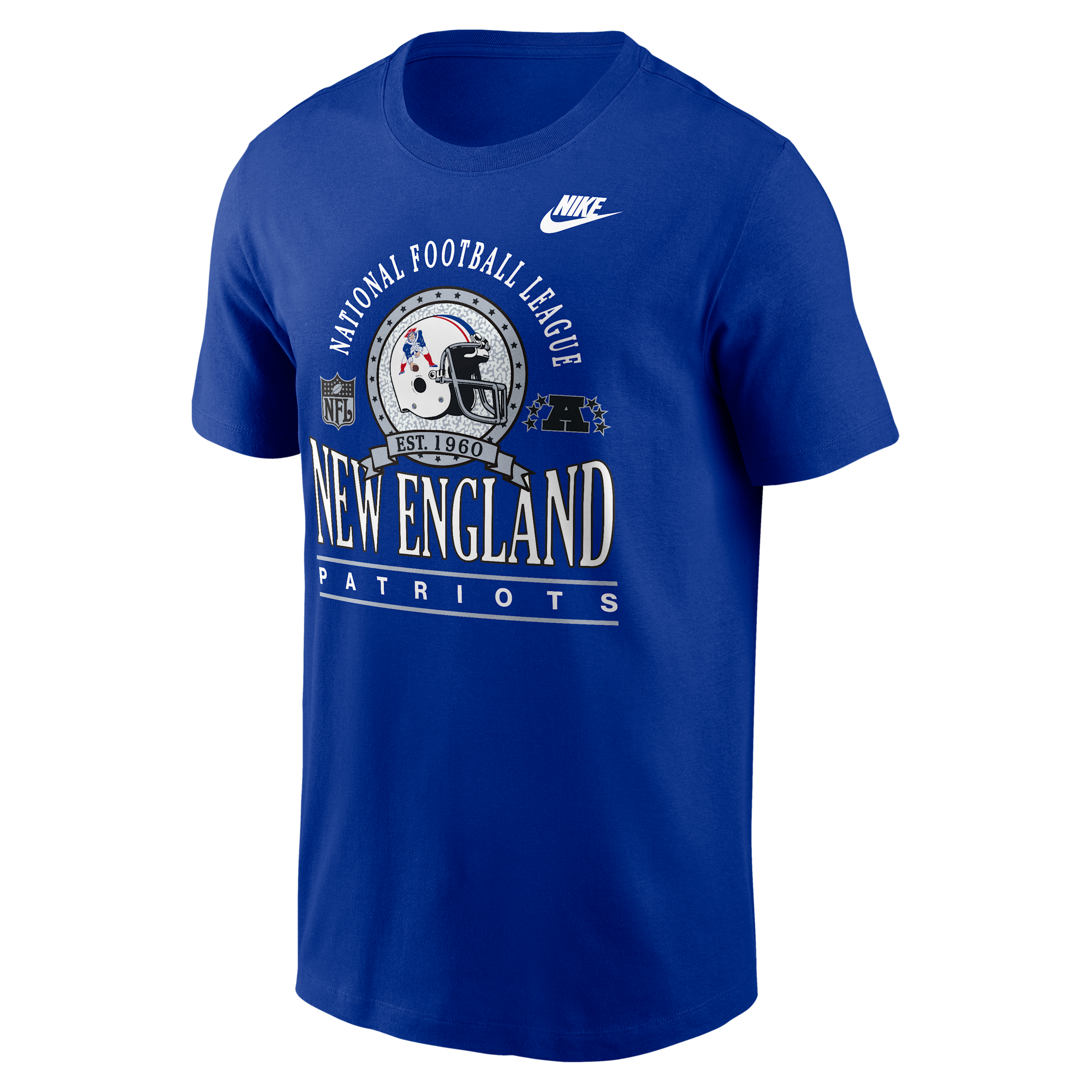 Nike Men's Royal New England Patriots Rewind Team Spirit Essential Cotton T-Shirt - Royal