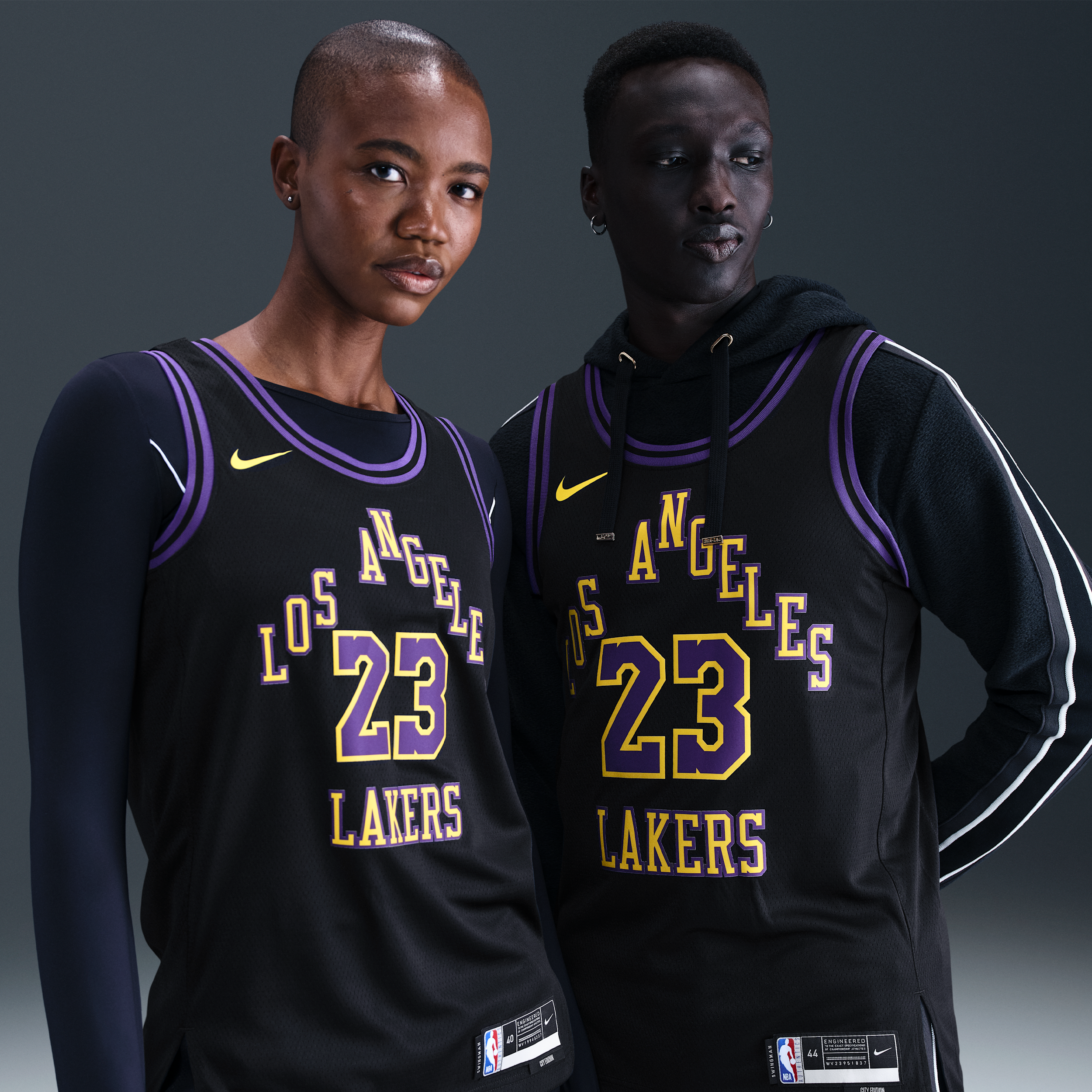 LeBron James Los Angeles Lakers City Edition Nike Men's Dri-FIT NBA Swingman Jersey in Black | DX8506-012