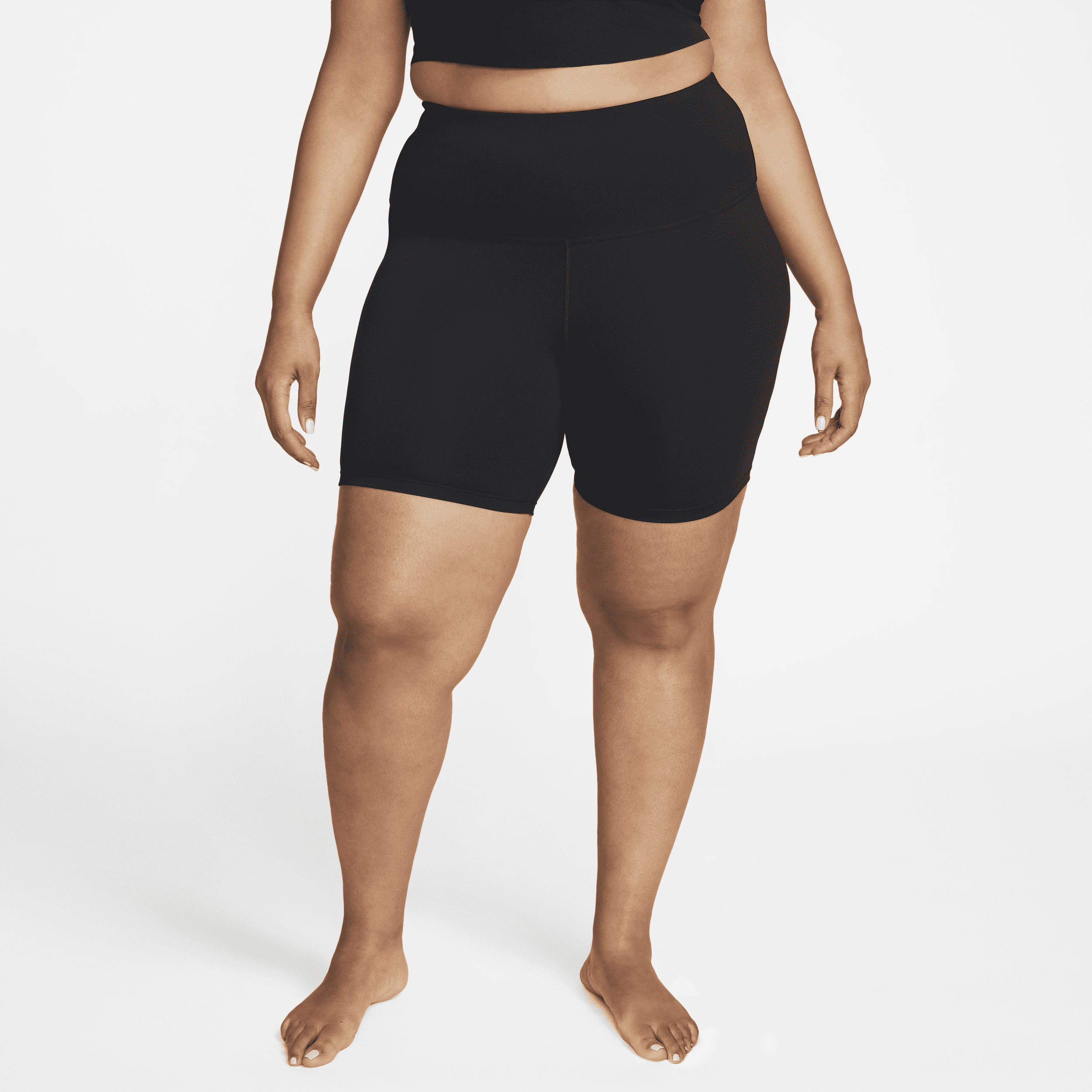 Nike Women's  Yoga High-waisted 7" Shorts (plus Size) In Black