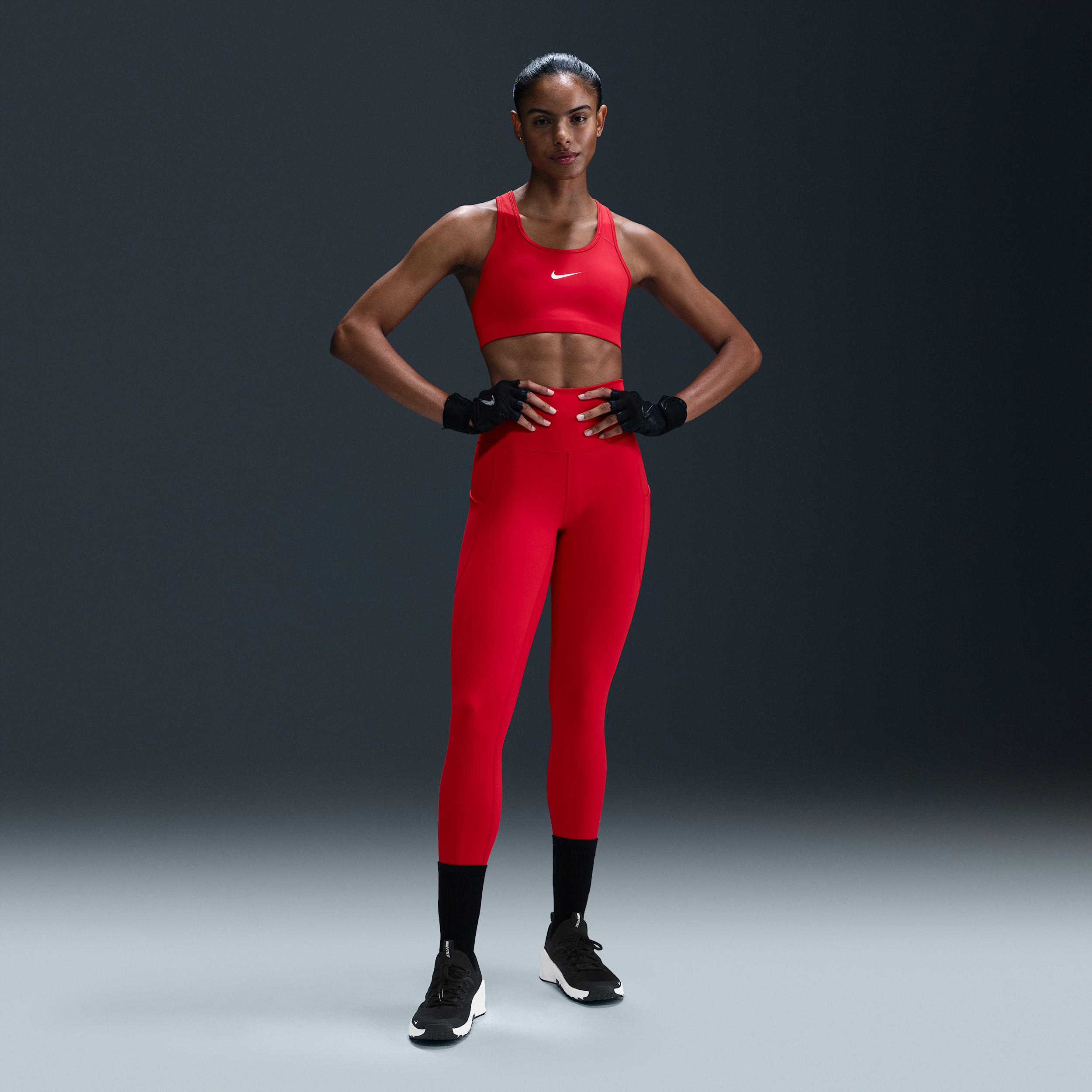 Nike Women's One High-waisted 7/8 Leggings With Pockets In Red