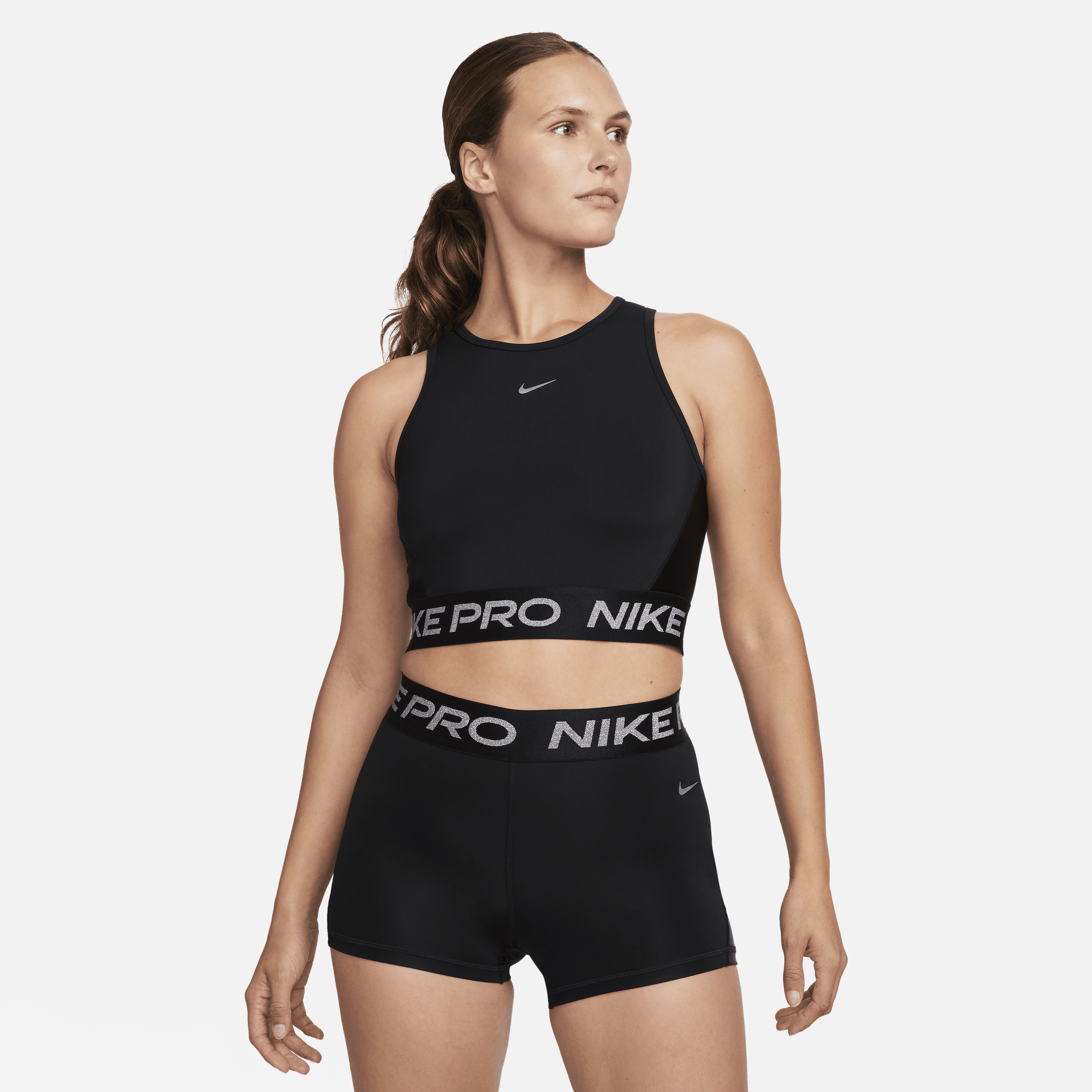 Nike Women's  Pro Dri-fit Cropped Tank Top In Black