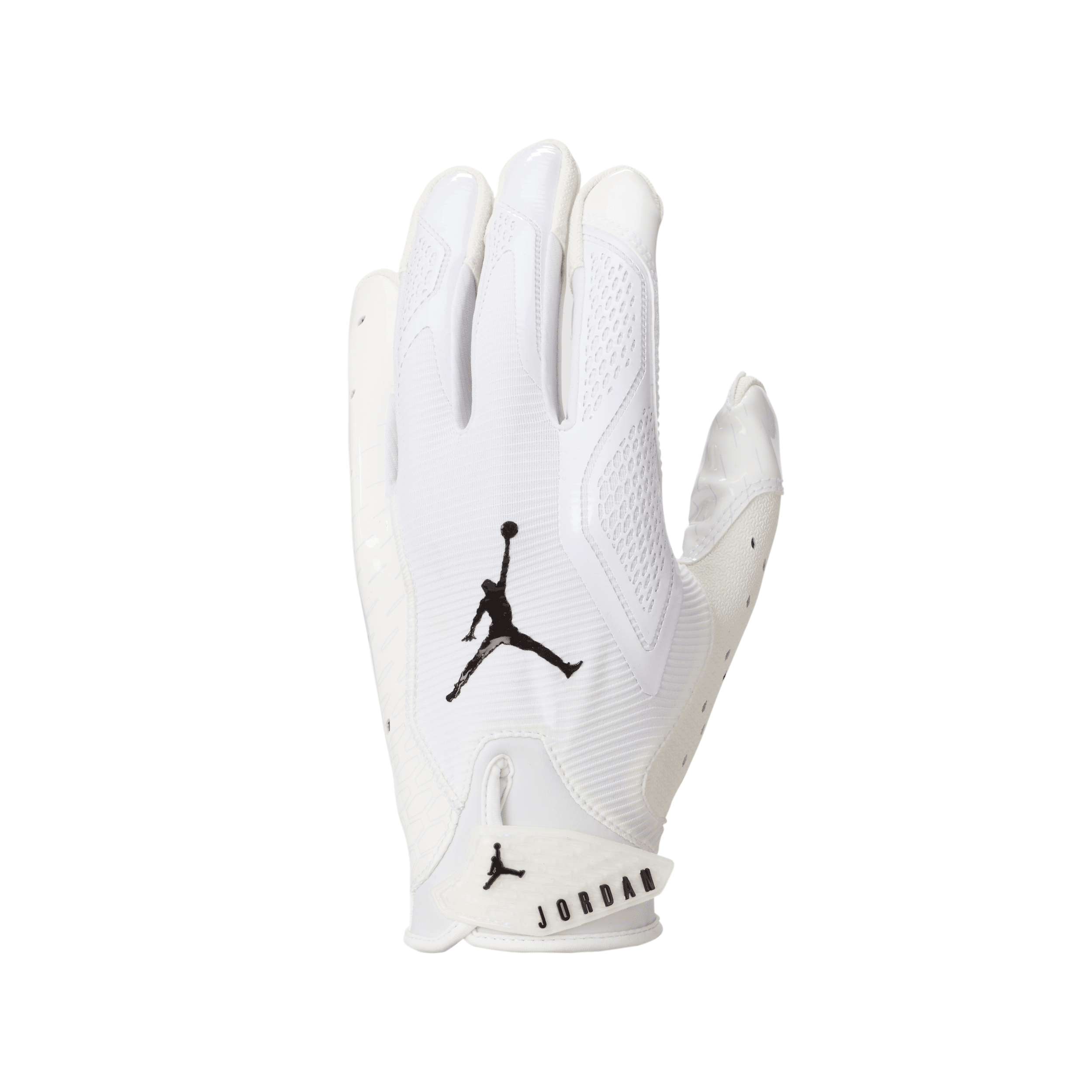 Jordan Fly Lock 2.0 Football Gloves, Men's, Medium, White/White/Black