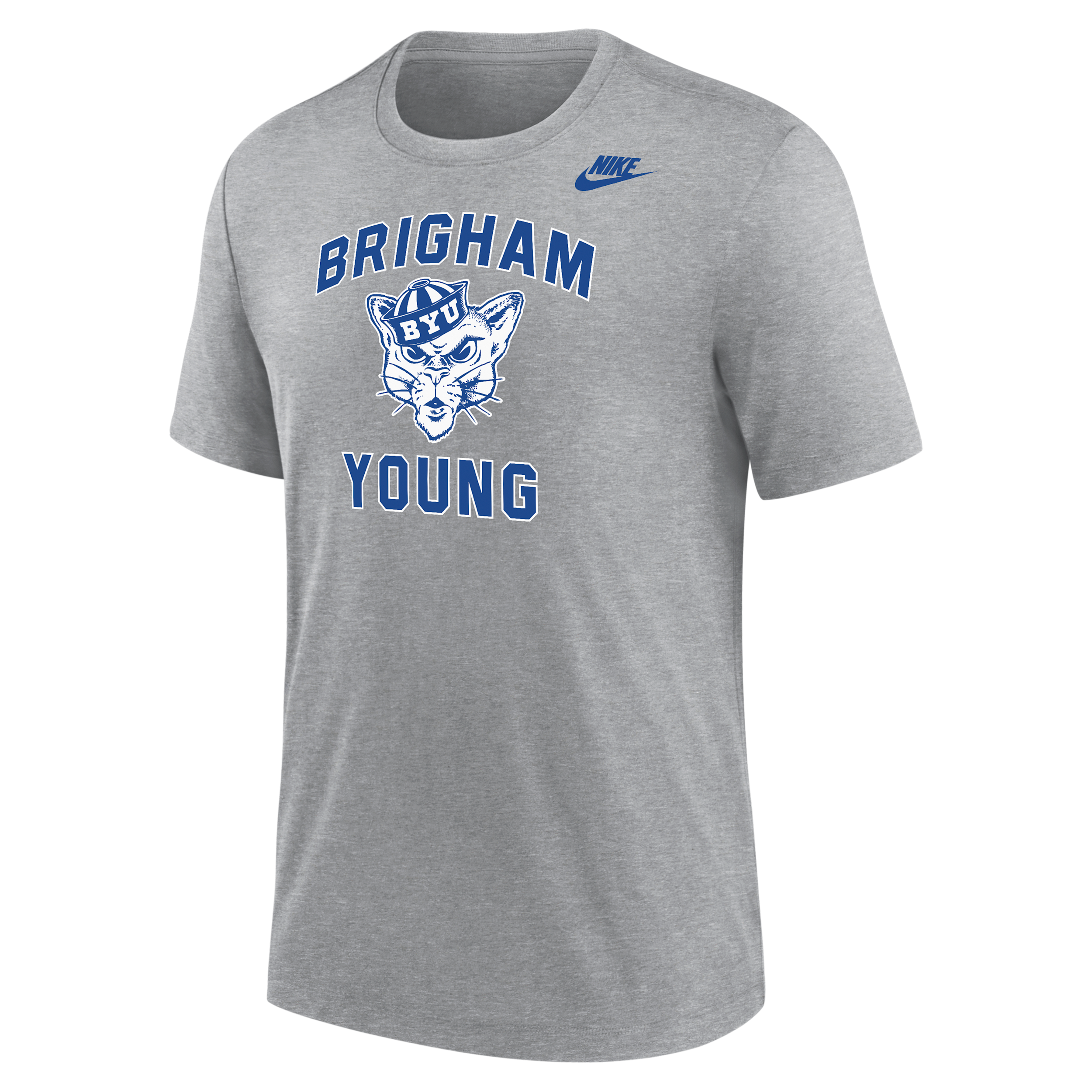 BYU Cougars Nike Men's Football Tri-Blend T-Shirt in Grey | M21372P396BGYU-DGH