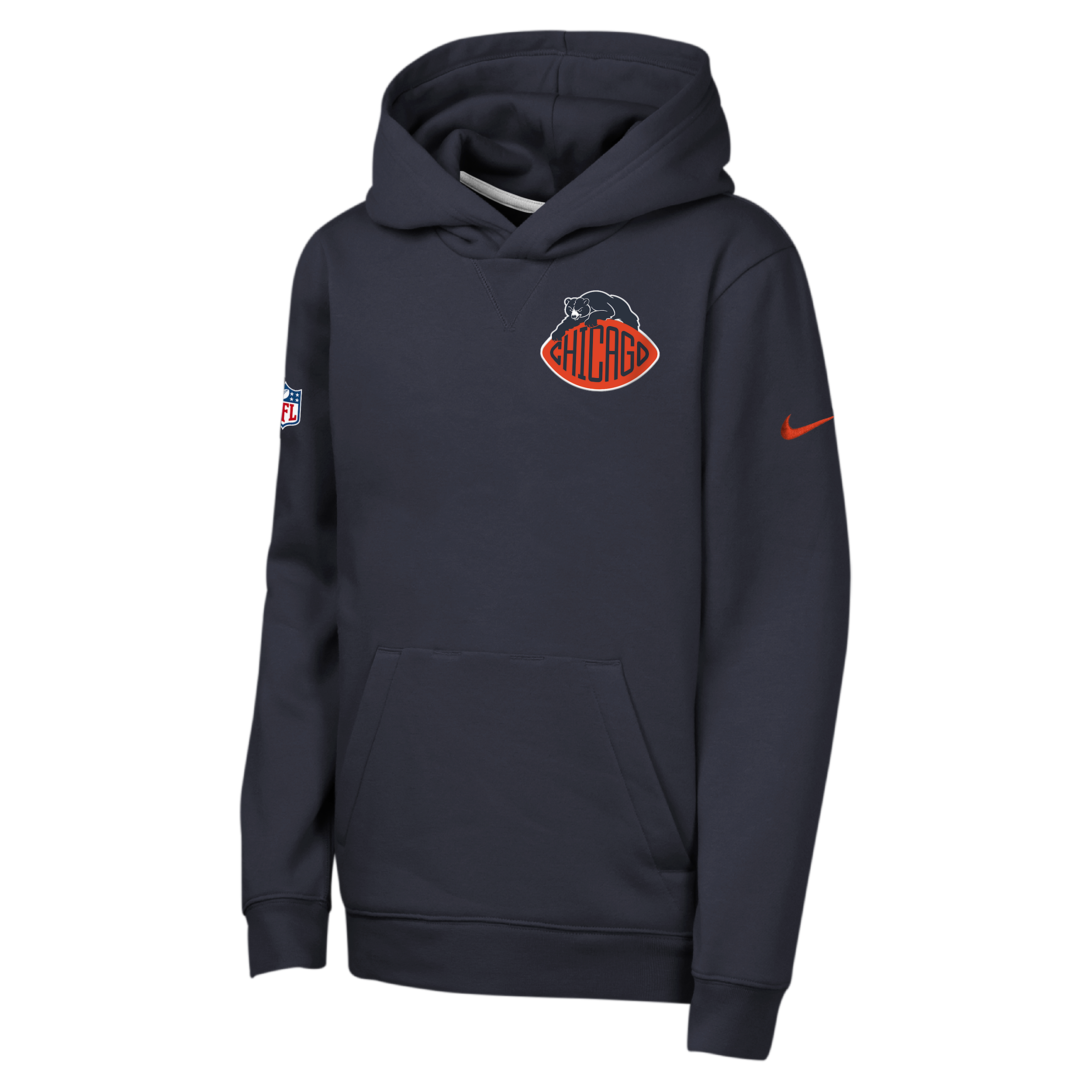 Chicago Bears Rivalries Collection Sideline Club Big Kids' Nike NFL Pullover Hoodie in Blue | Z1B7NFSSBRS-000