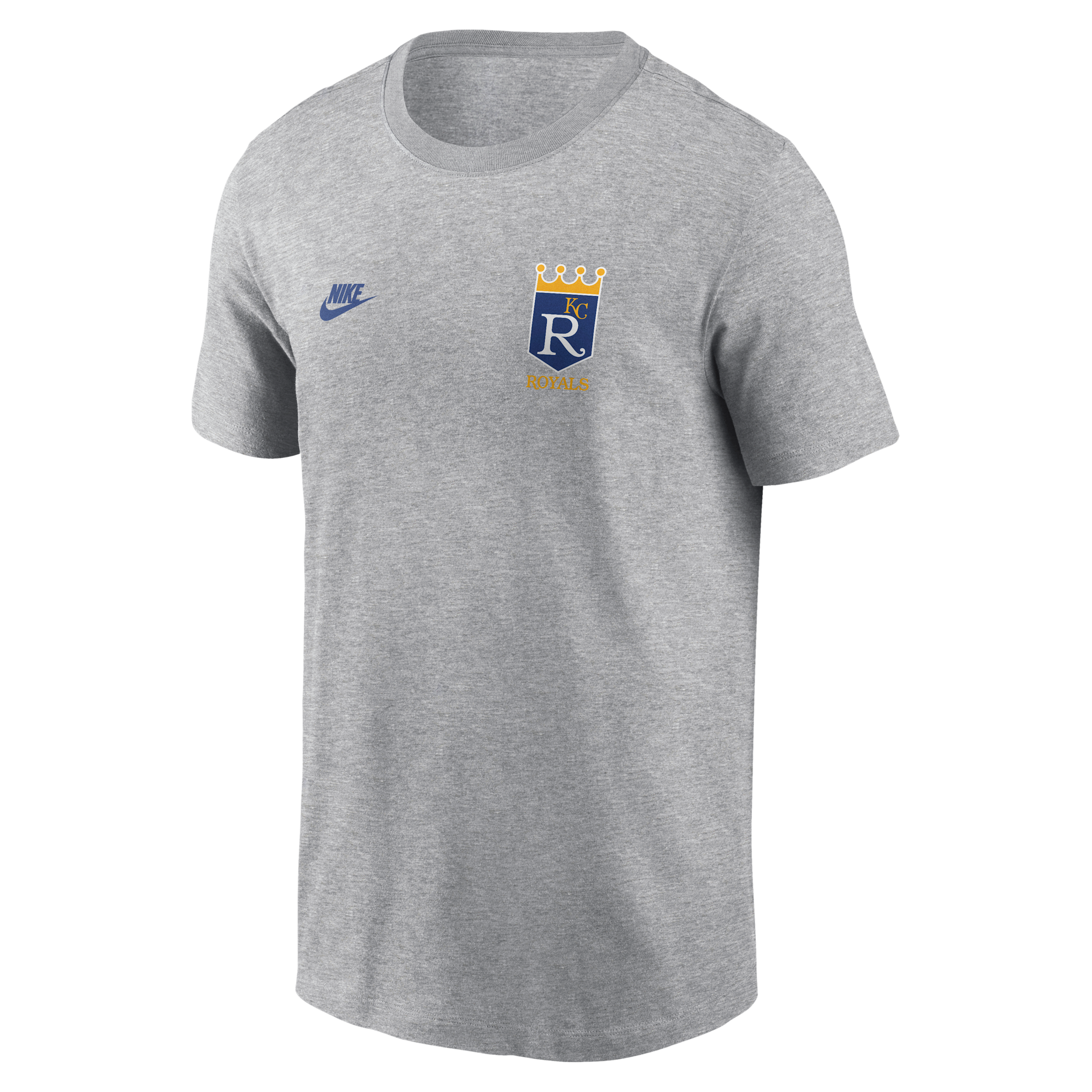 Kansas City Royals Cooperstown 2-Hit Large Logo Nike Men's MLB T-Shirt in Grey | N19906GKYR-VFA