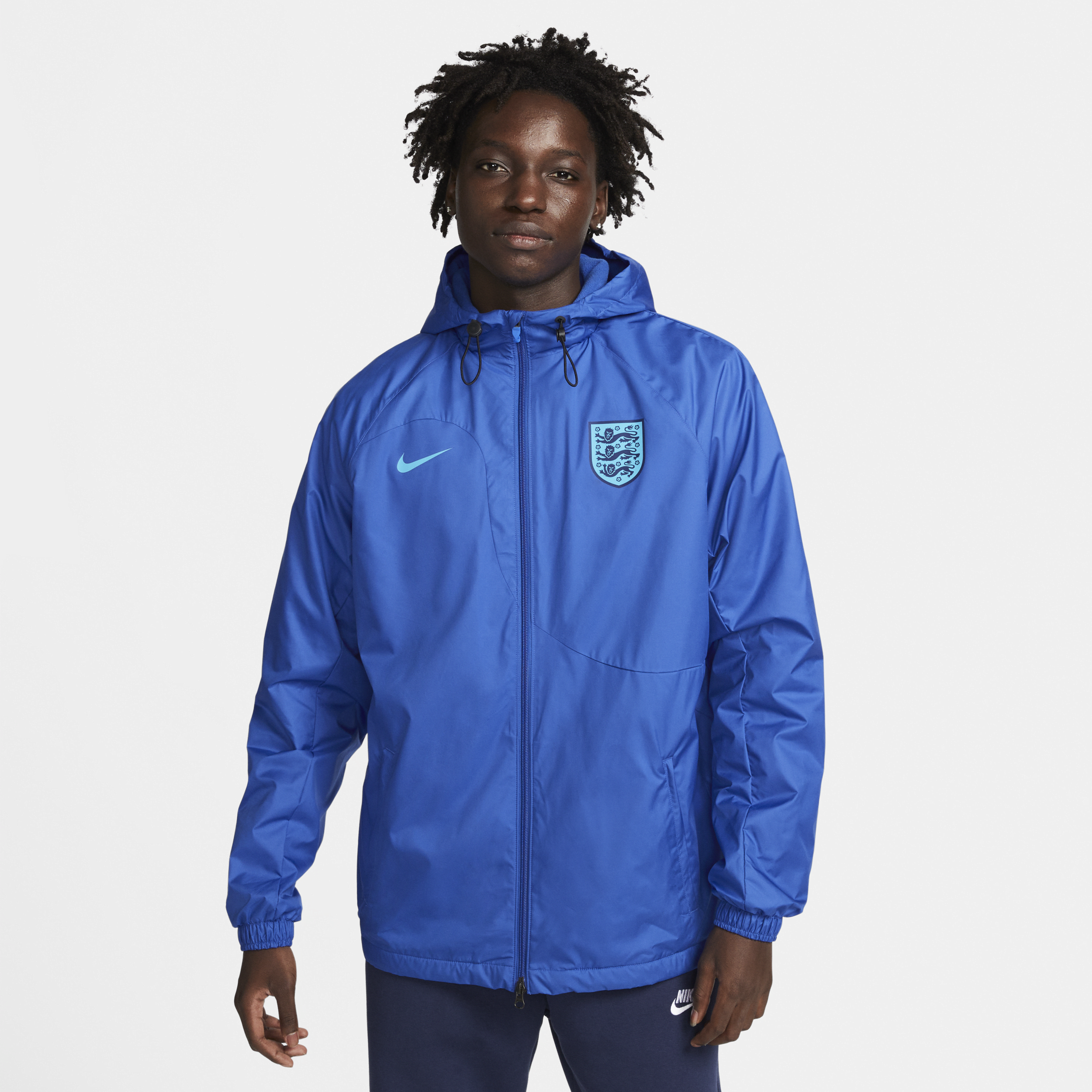 Nike England Strike  Men's Dri-fit Hooded Soccer Jacket In Game Royal/blue Fury