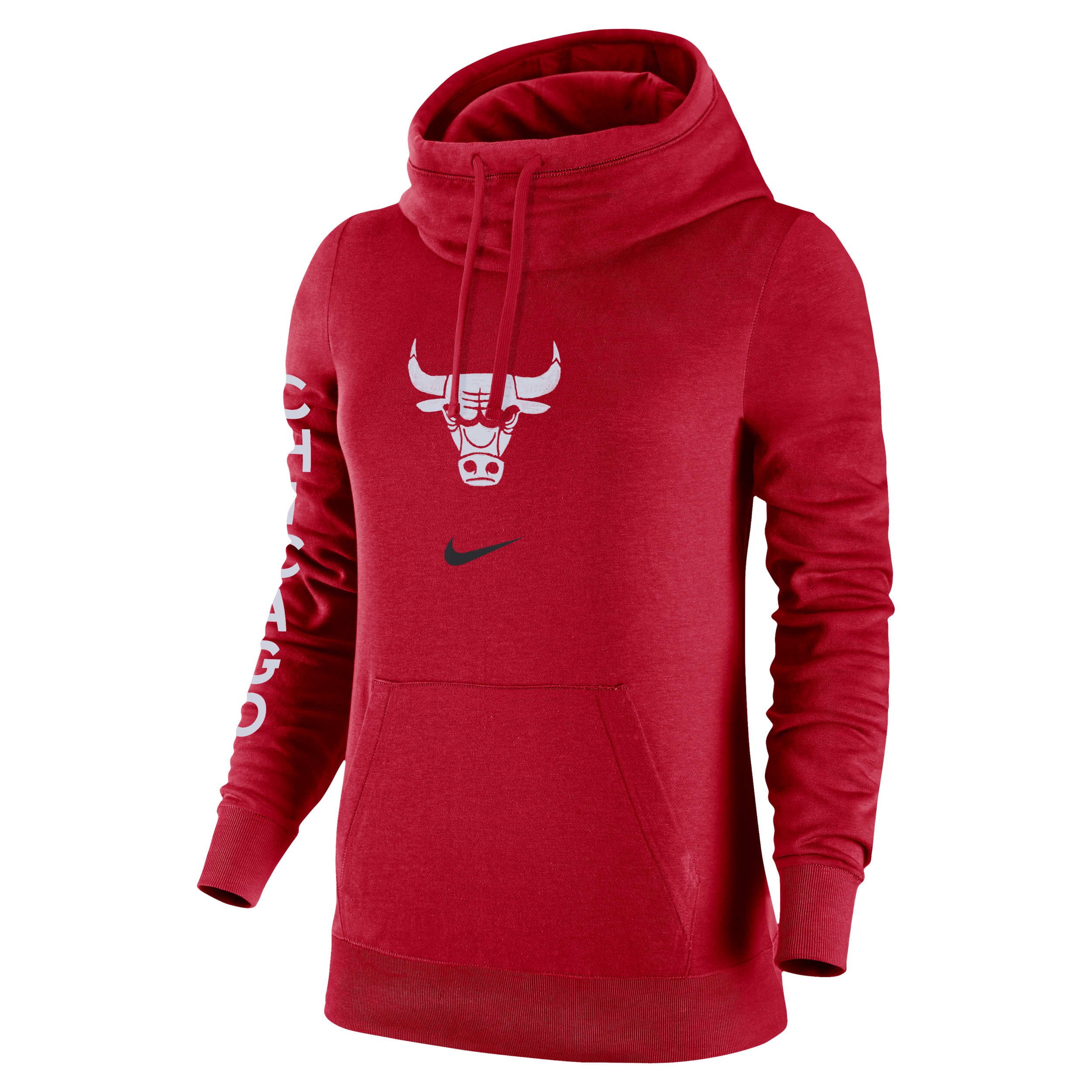 Nike Chicago Bulls Club Fleece 2023/24 City Edition  Women's Nba Funnel-neck Hoodie In Red
