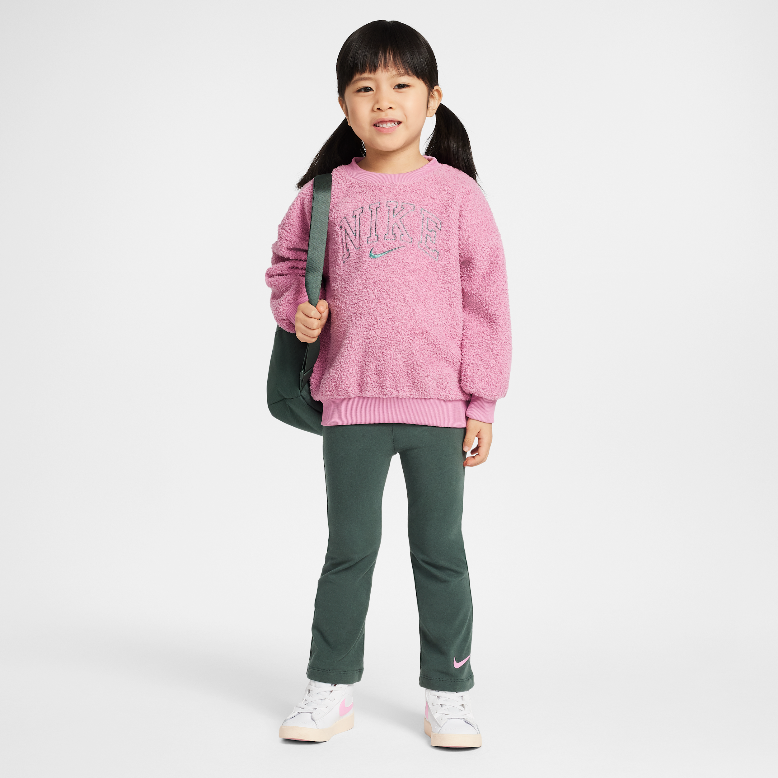 Nike Swoosh Spirit Toddler Crew and Leggings Set in Pink 26M536-ACG 42$