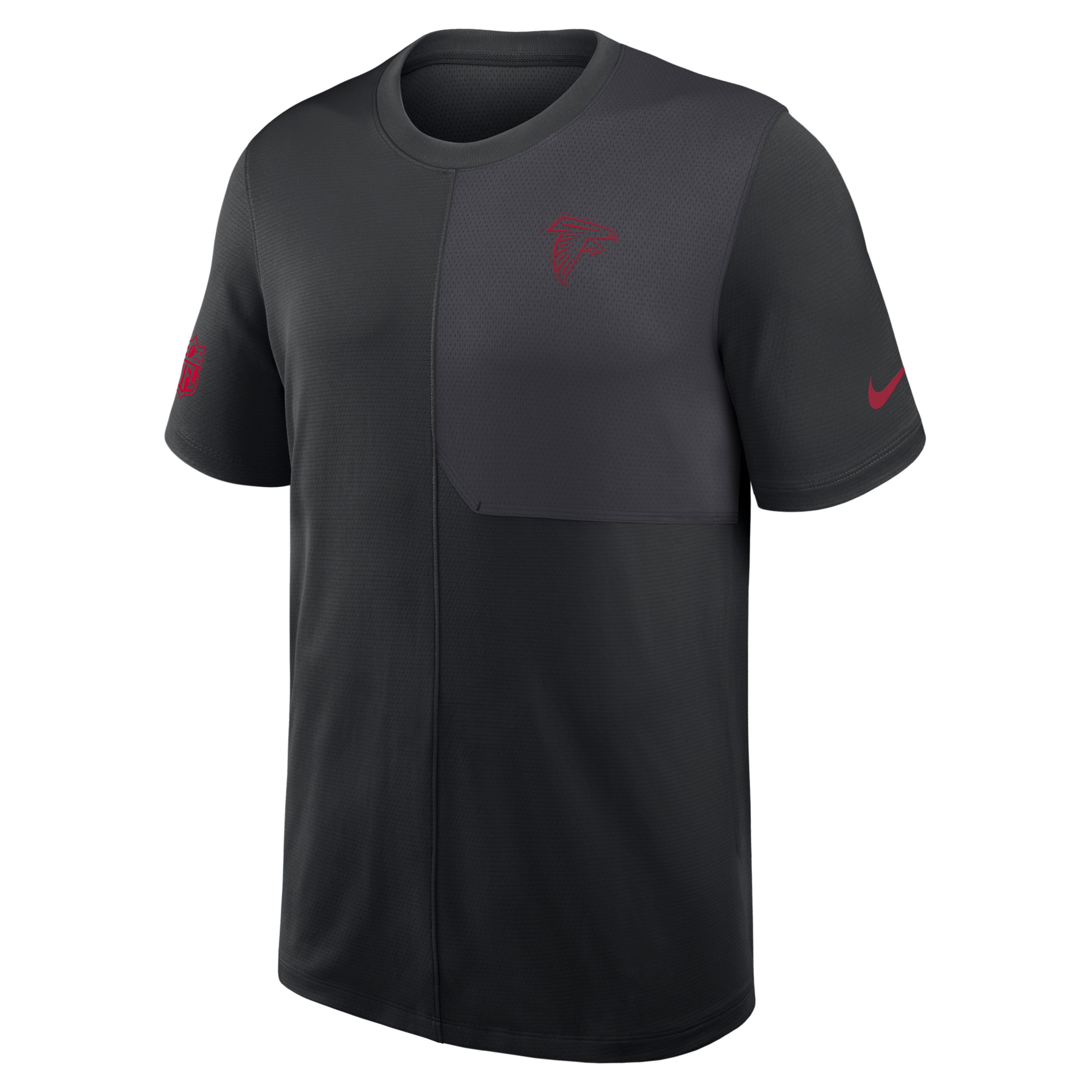 Nike Black Atlanta Falcons Sideline Uv Performance Coach Shirt In Black