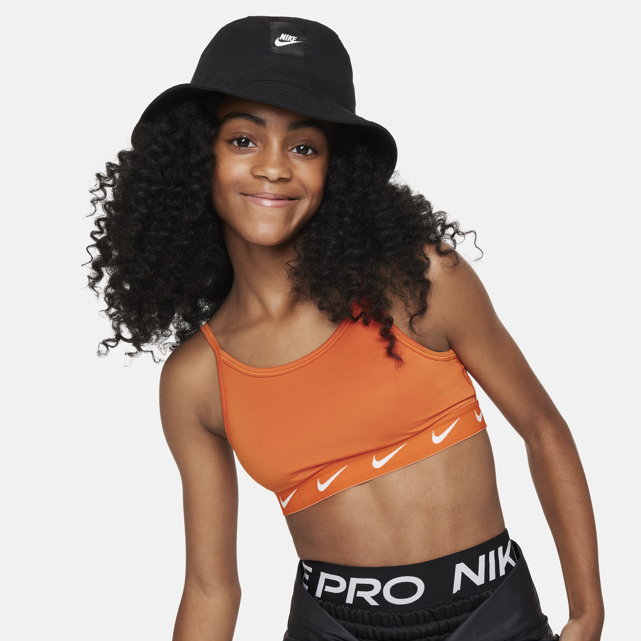 Nike One Big Kids' (girls') Sports Bra In Orange