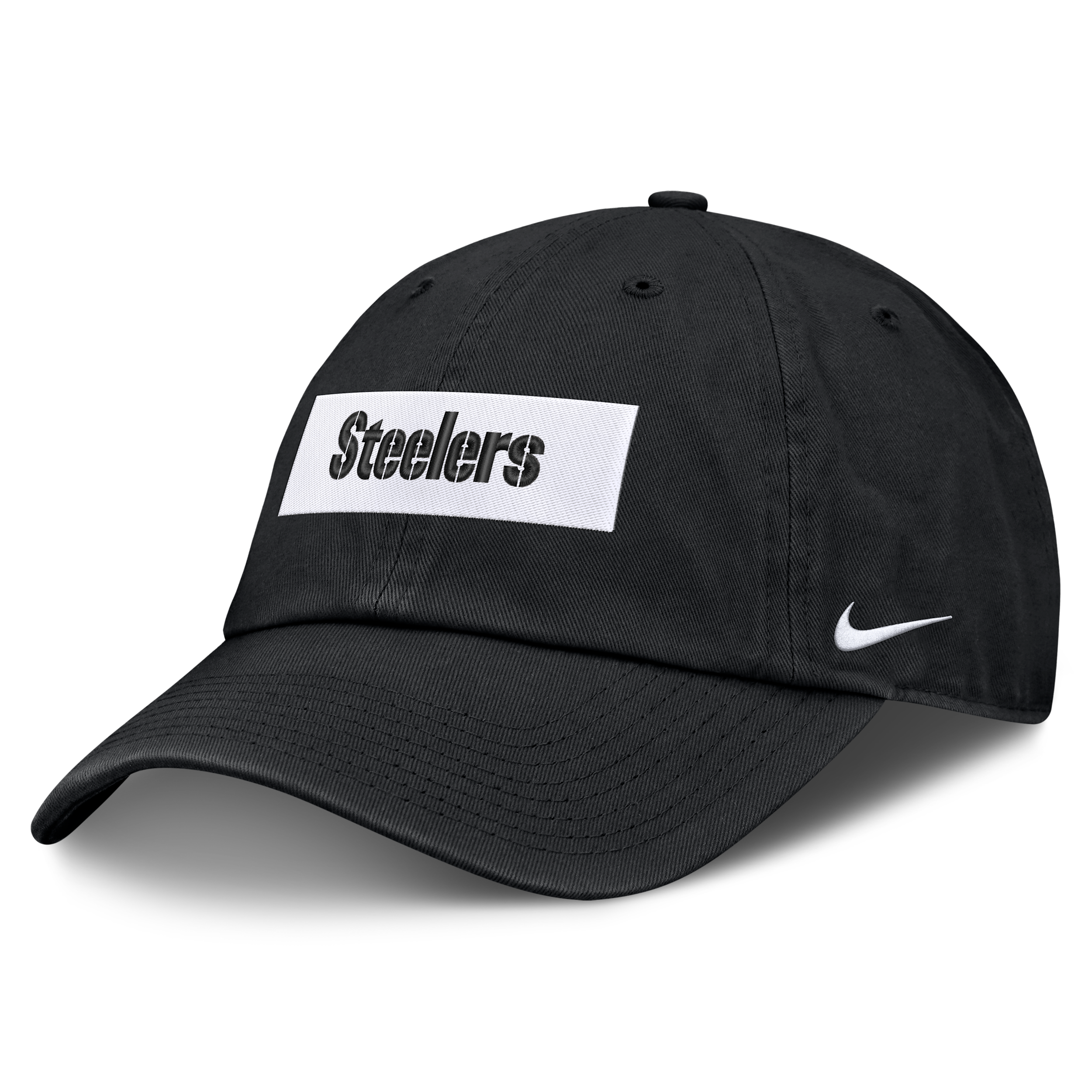 Pittsburgh Steelers Primetime Club Wordmark Nike Men's NFL Adjustable Hat in Black | NF0200A7L-ZW0