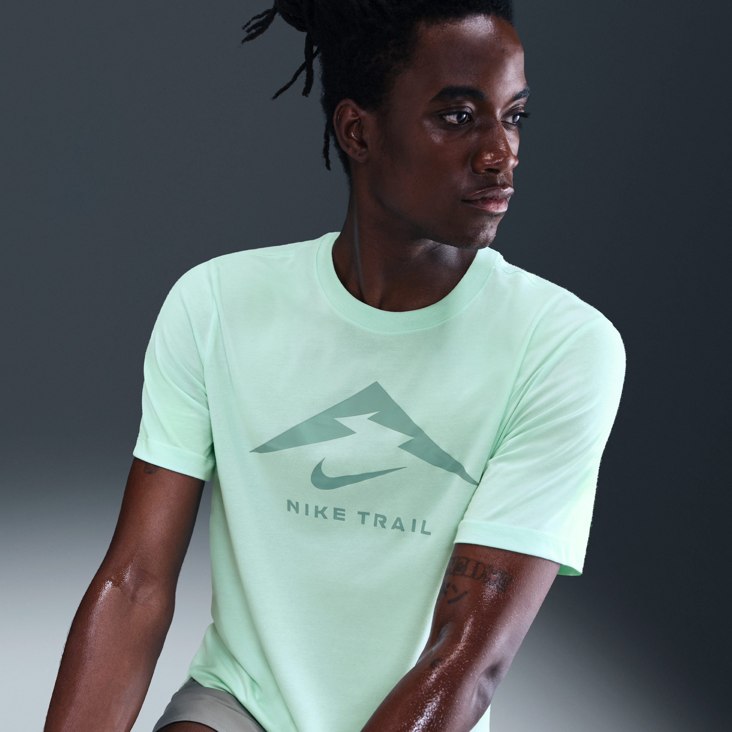 Nike Men's Dri-fit Trail Running T-shirt In Green