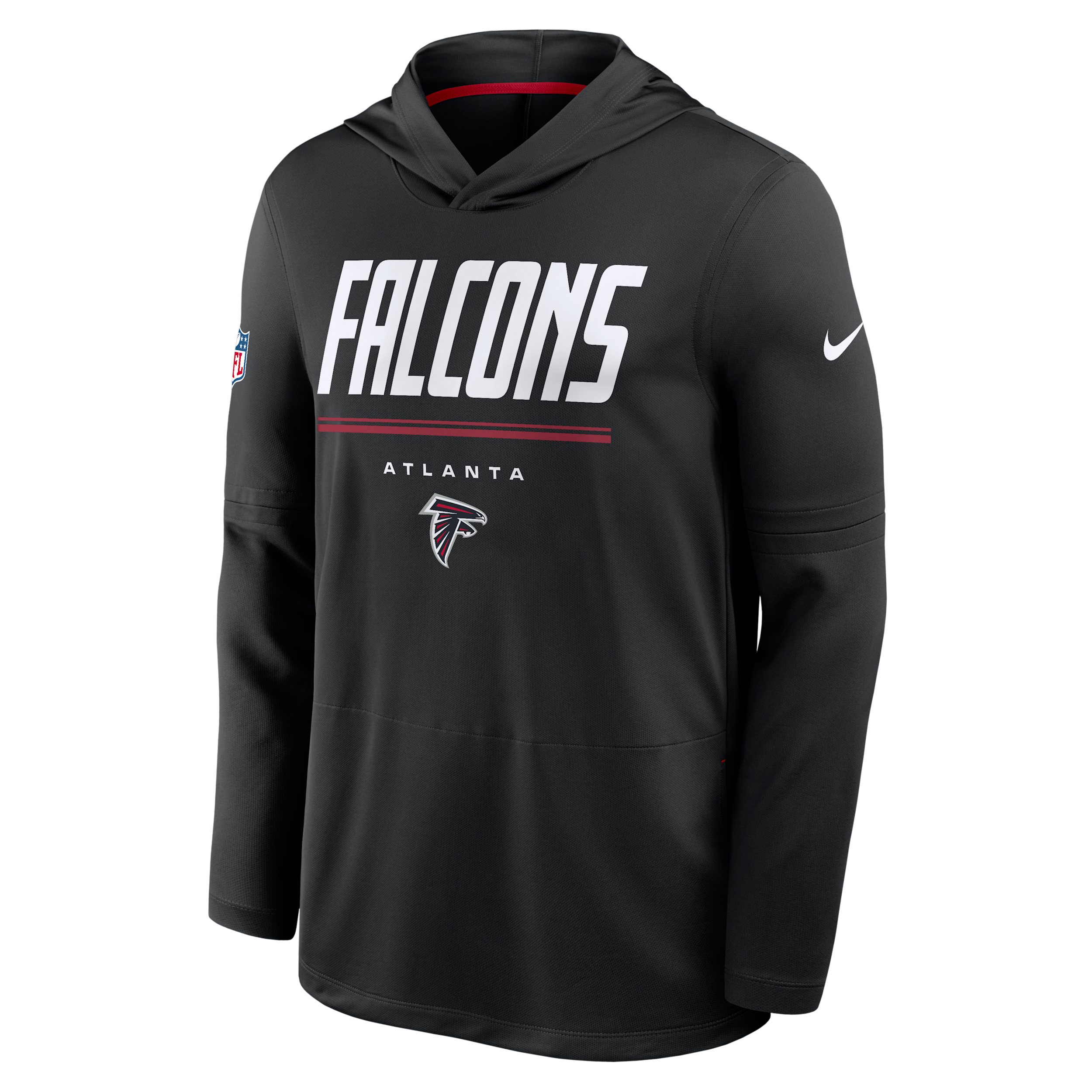Atlanta Falcons Sideline Nike Men's Dri-FIT NFL Long-Sleeve Hooded Top in Black | 03B9048Y96-TG4