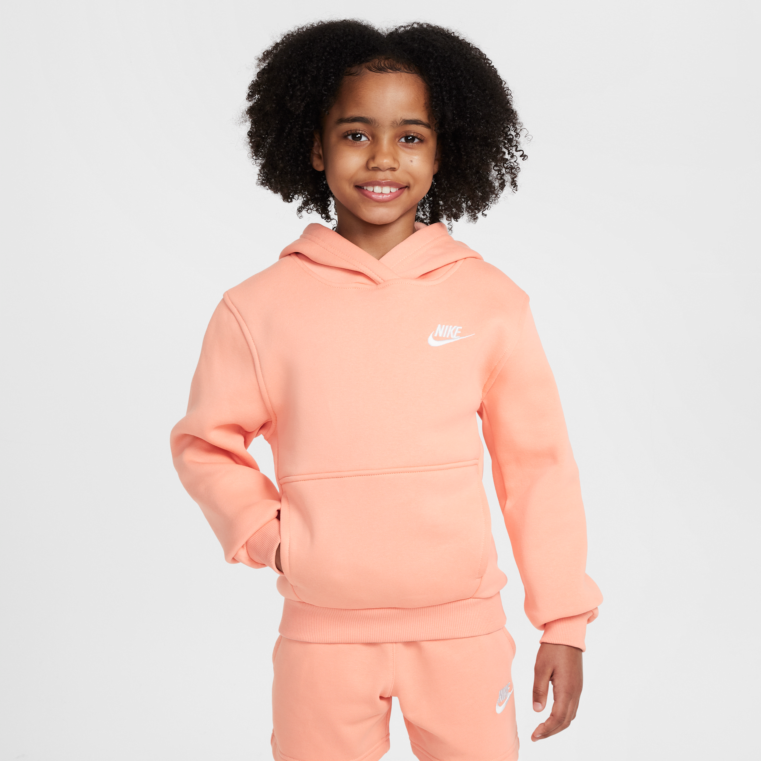 Nike Sportswear Club Fleece Big Kids' Pullover Hoodie In Orange